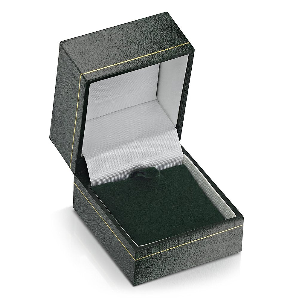 Sterling Silver Necklace with Emerald Gem Stone Pendant and Diamonds