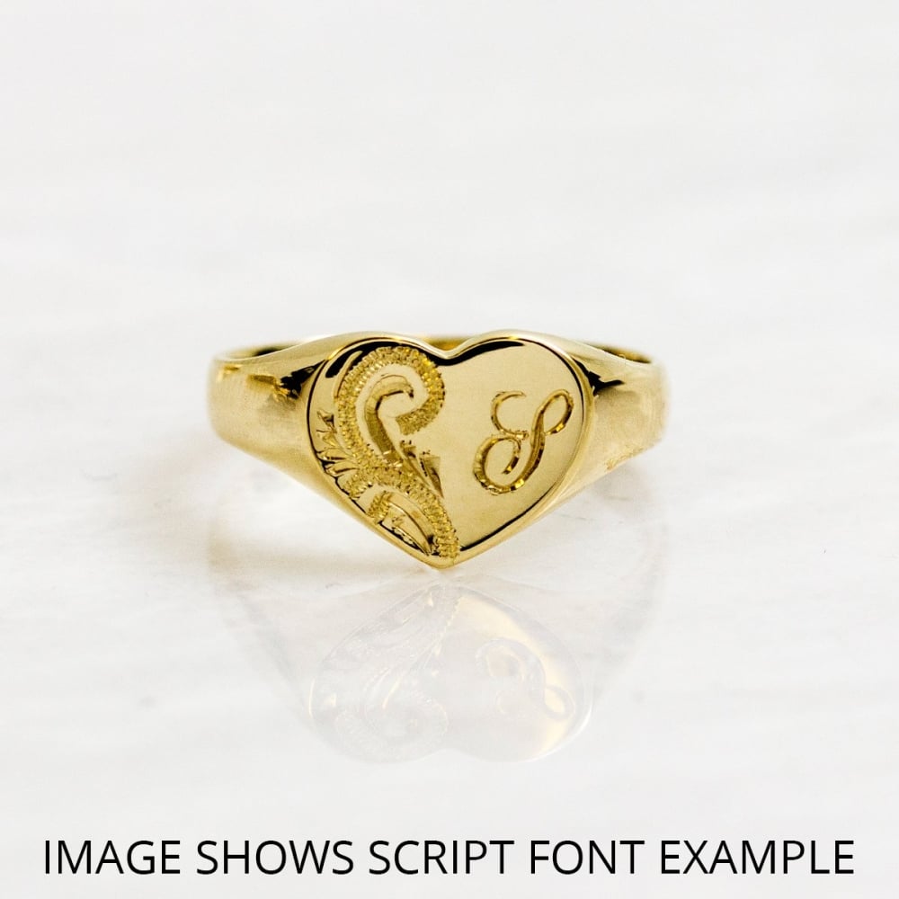 Gents Oval-Shaped 9ct Yellow Gold Medium Weight Engraved Signet Ring
