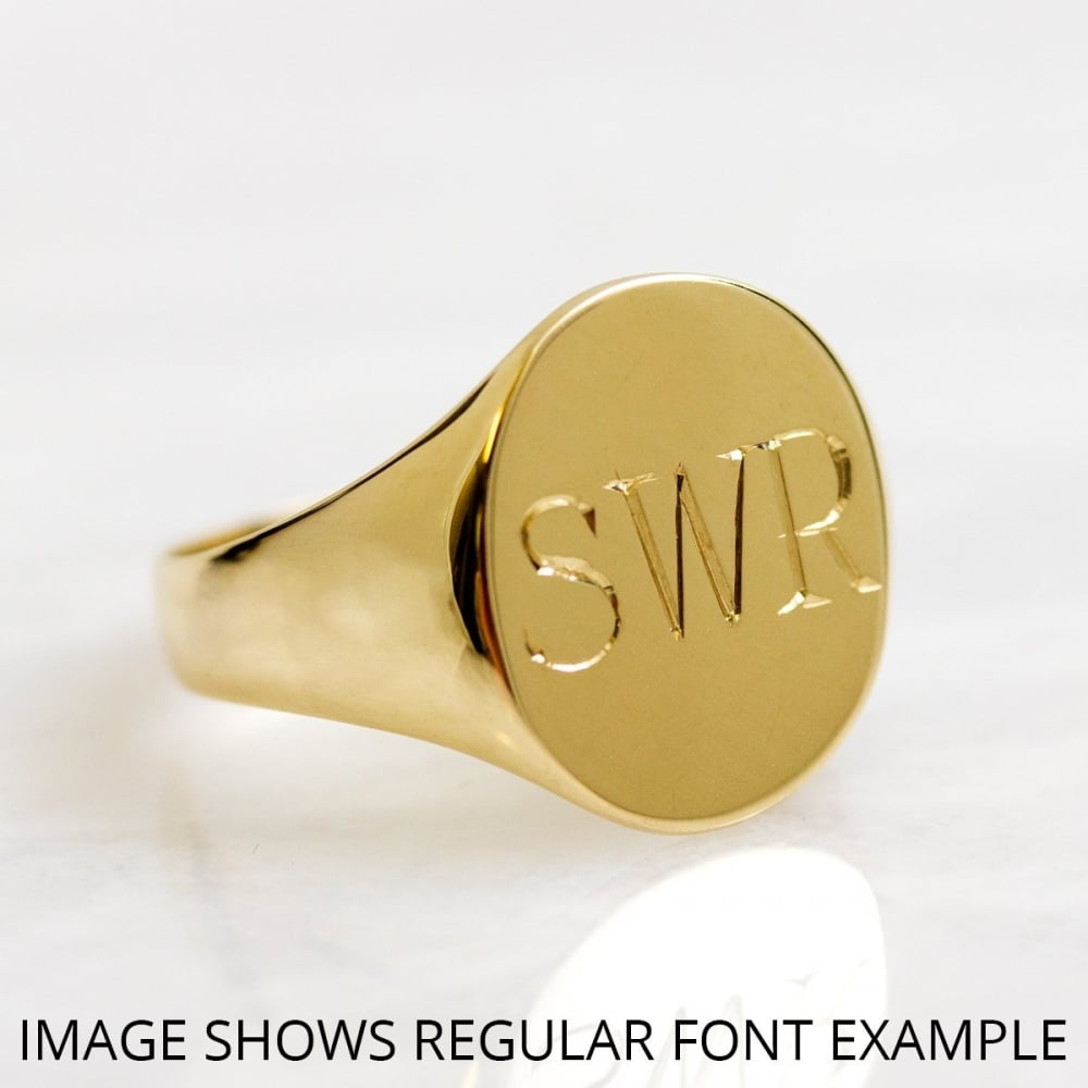 Ladies Gold Cushion-Shaped Signet Ring
