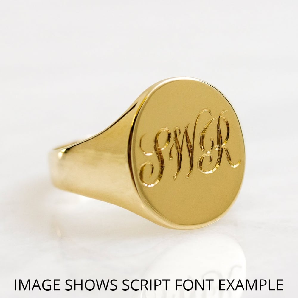 Ladies Gold Cushion-Shaped Signet Ring