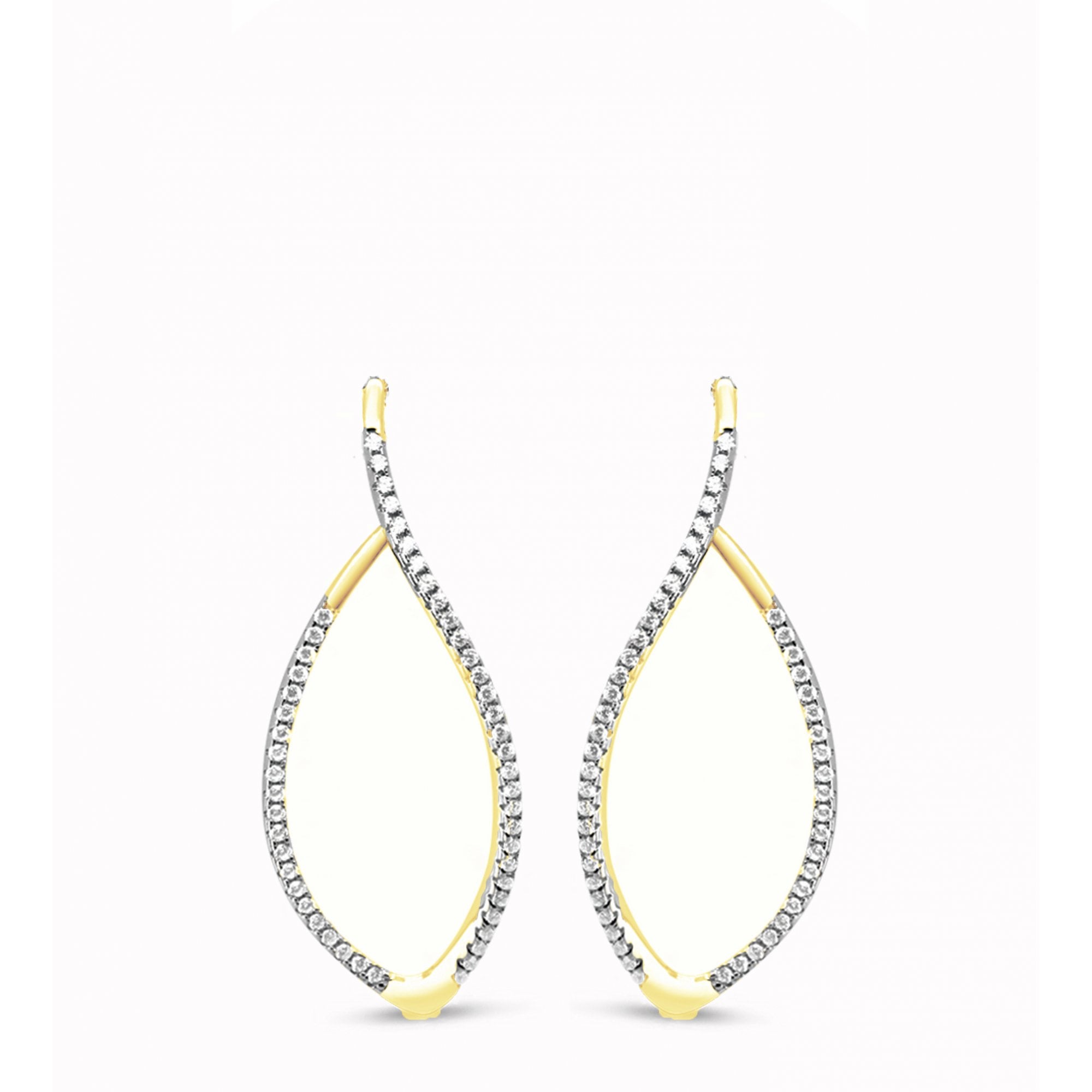 Silver Gold Plated Stone Set Drop Earring