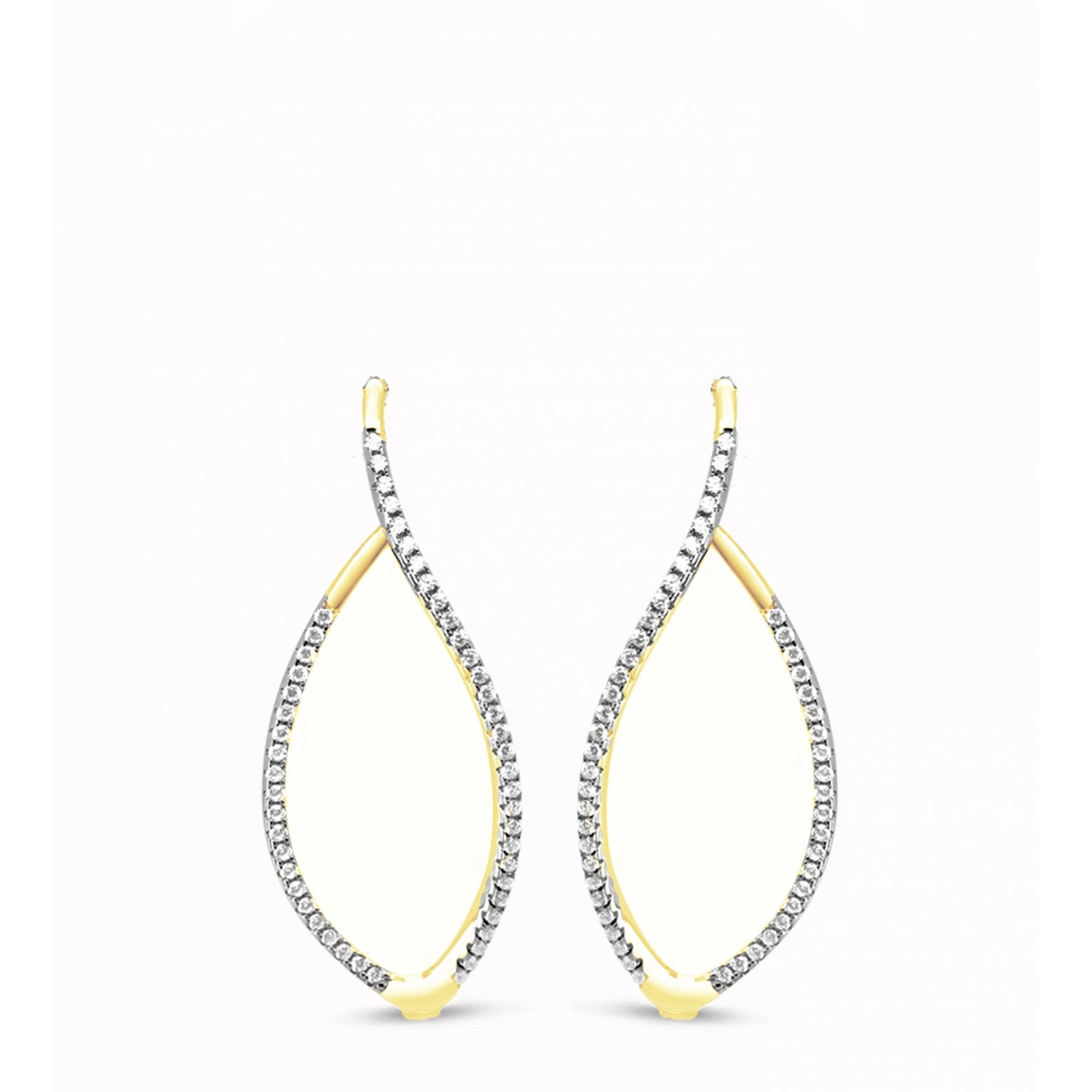 Silver Gold Plated Stone Set Drop Earring
