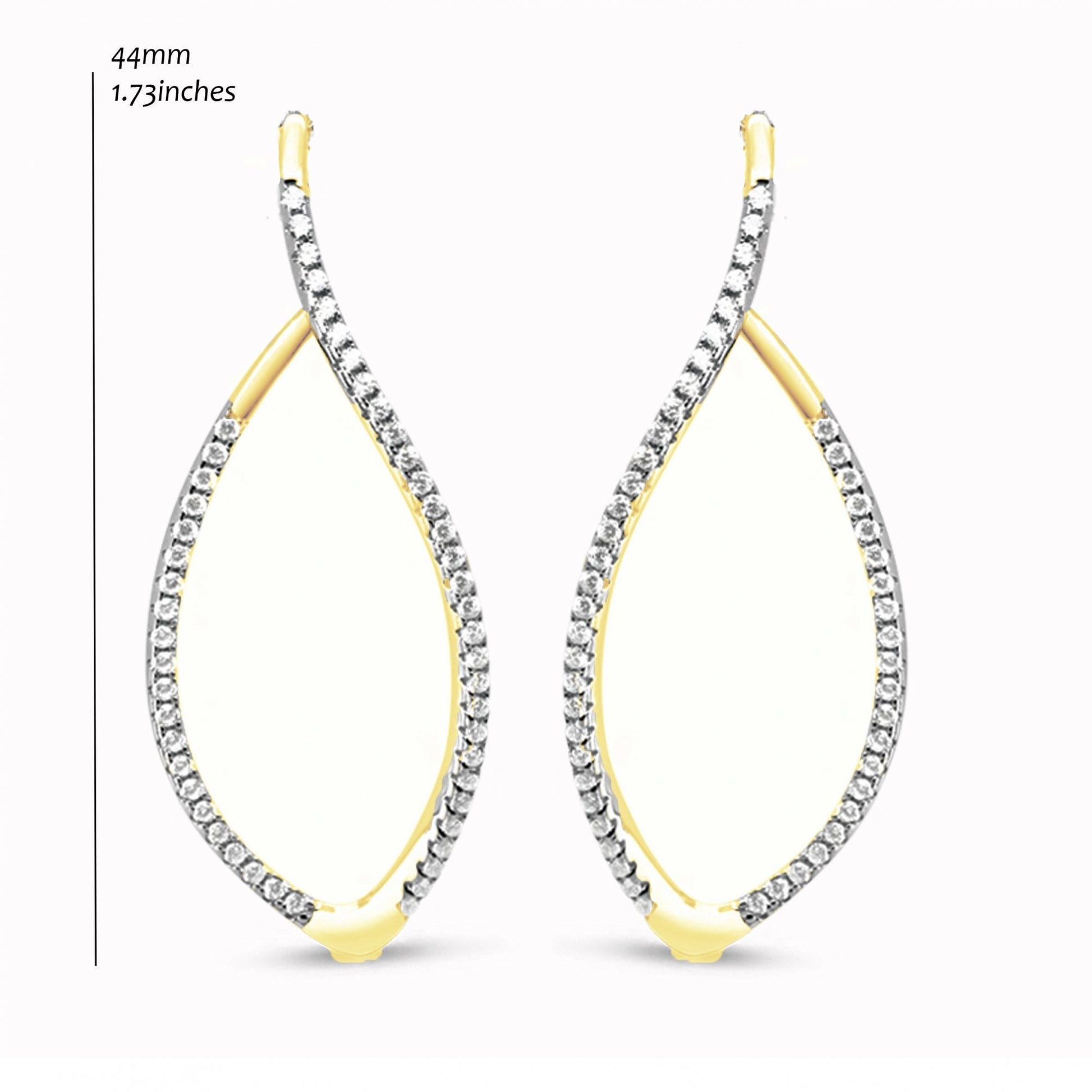 Silver Gold Plated Stone Set Drop Earring