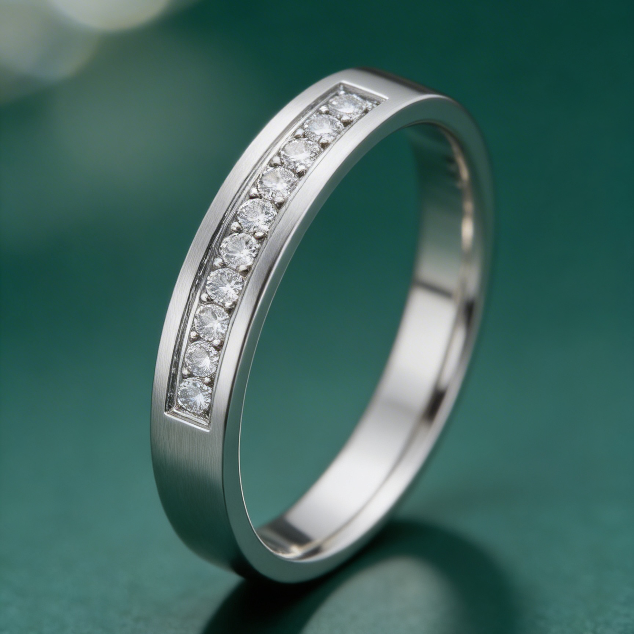 9ct White Gold Round 0.25 carat Diamond Eternity 3mm Wedding Ring