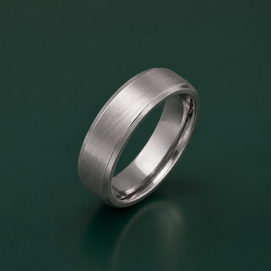 Titanium Court Shape Matt Center 7mm Ring
