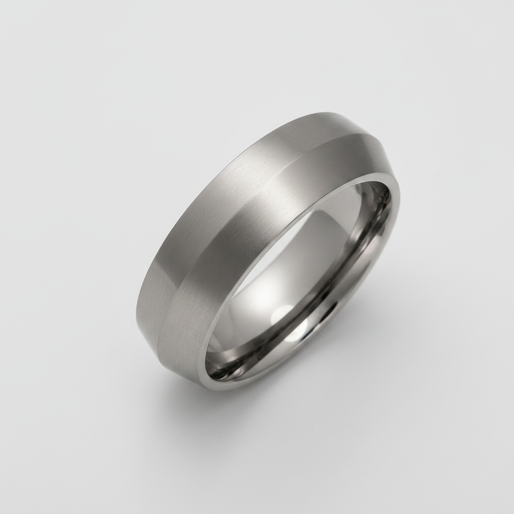 Titanium Triangular Polished 7mm Ring