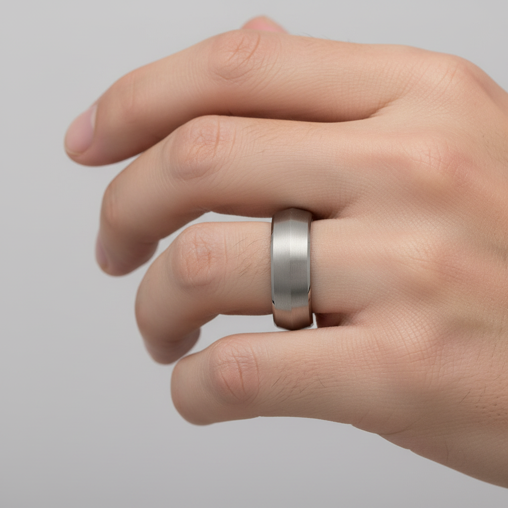 Titanium Triangular Polished 7mm Ring