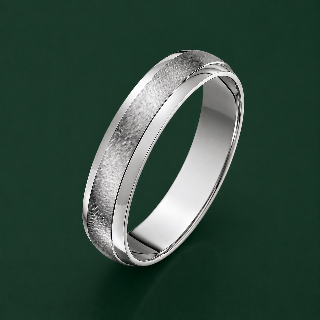 Palladium 950 Heavy D Matt Centre 4mm Wedding Ring