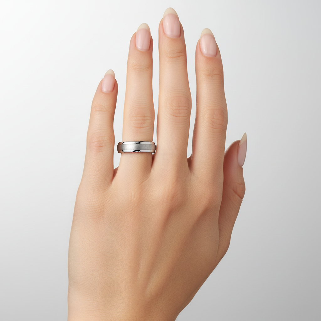 Palladium 950 Heavy D Matt Centre 5mm Wedding Ring