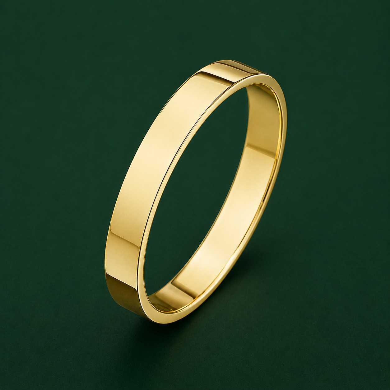 9ct Yellow Gold Heavy Flat Shape 3mm Wedding Ring