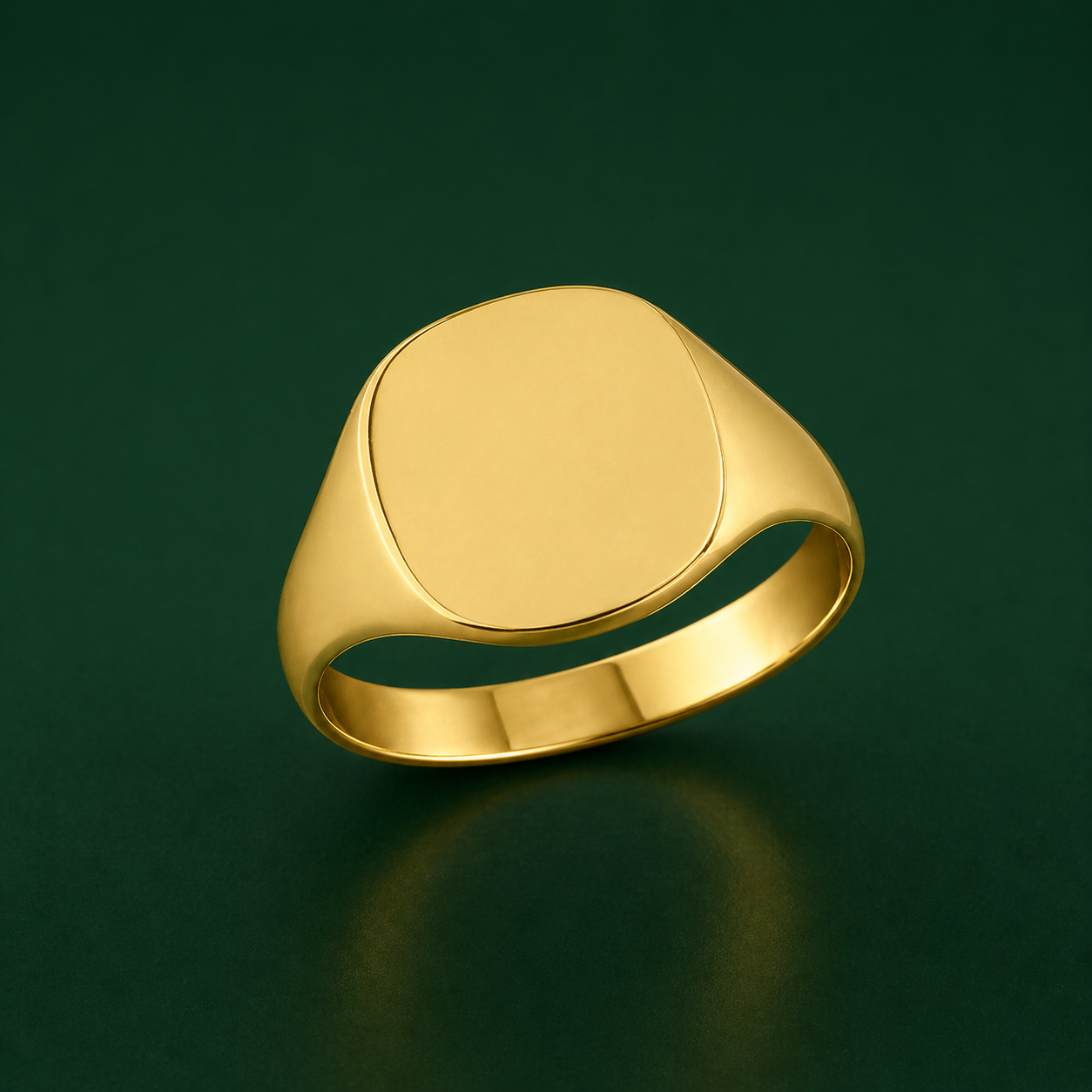 Ladies Gold Cushion-Shaped Signet Ring