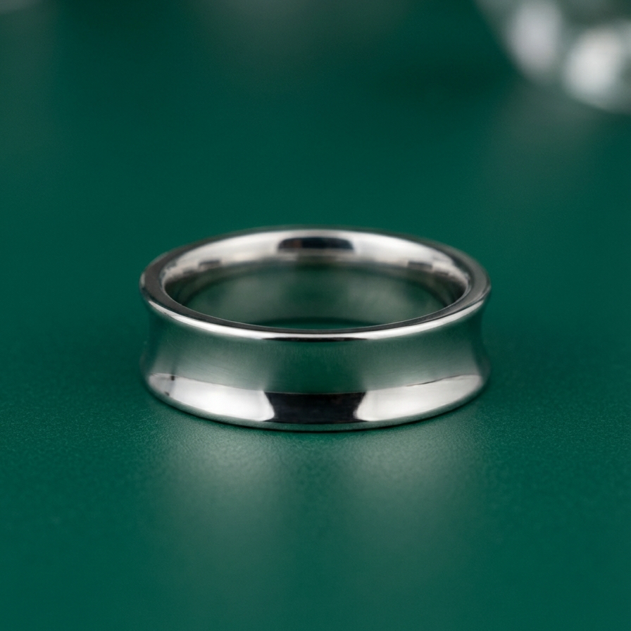 Palladium 950 Concave Court 6mm Wedding Ring