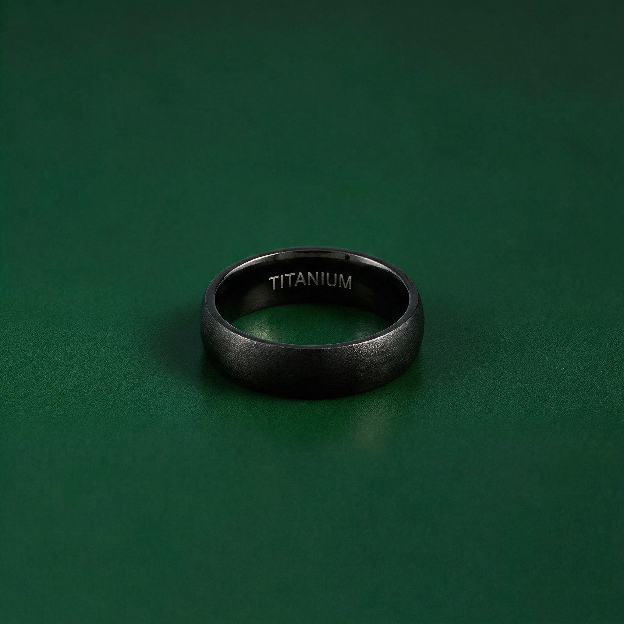 Black Titanium Matt 6mm Court Shape Wedding Ring