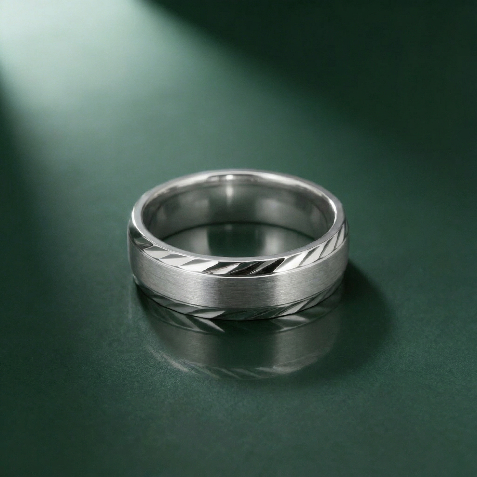 Palladium 500 Court Matt Center with Cut Edges 5mm Wedding Ring
