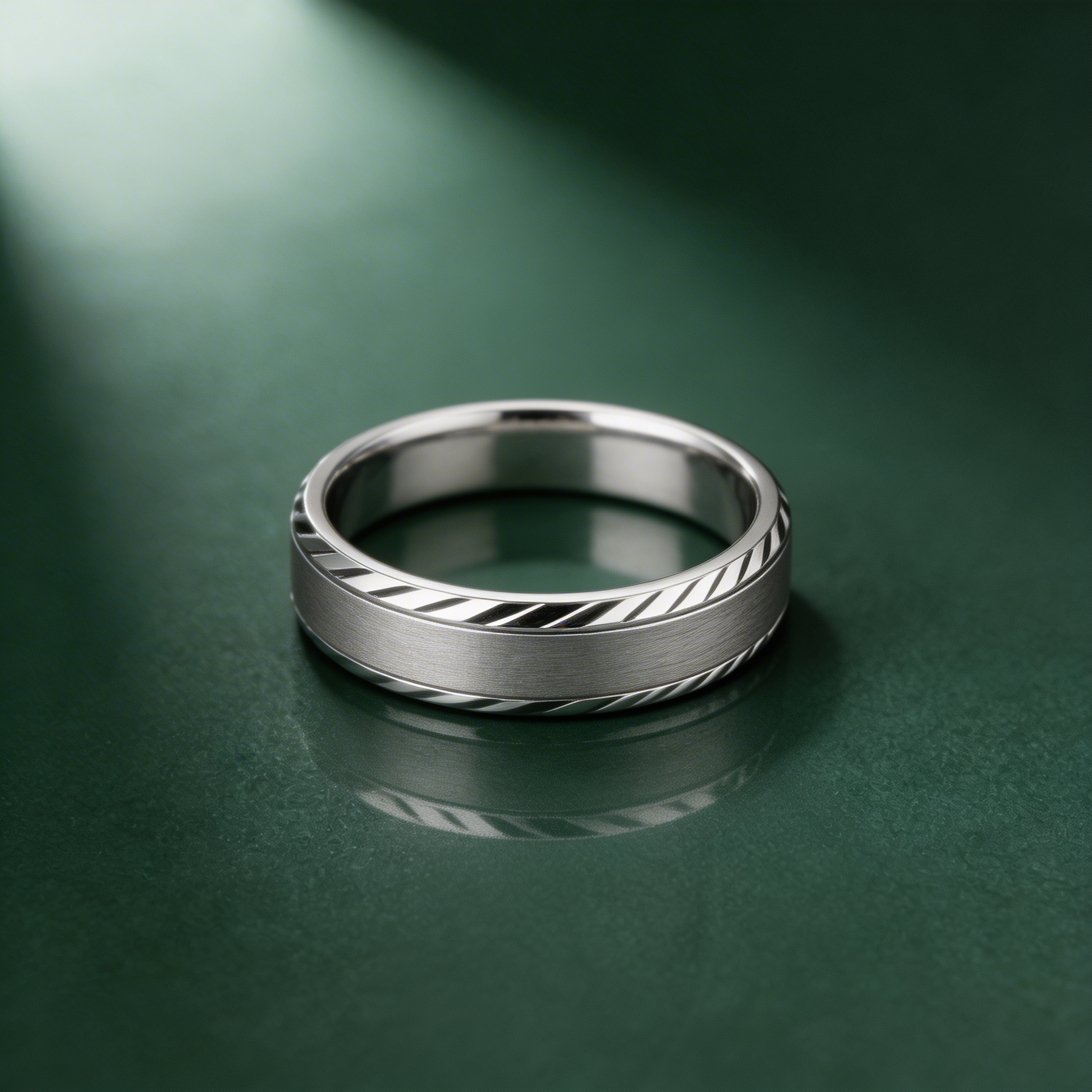 Palladium 500 Court Matt Center with Cut Edges 7mm Wedding Ring