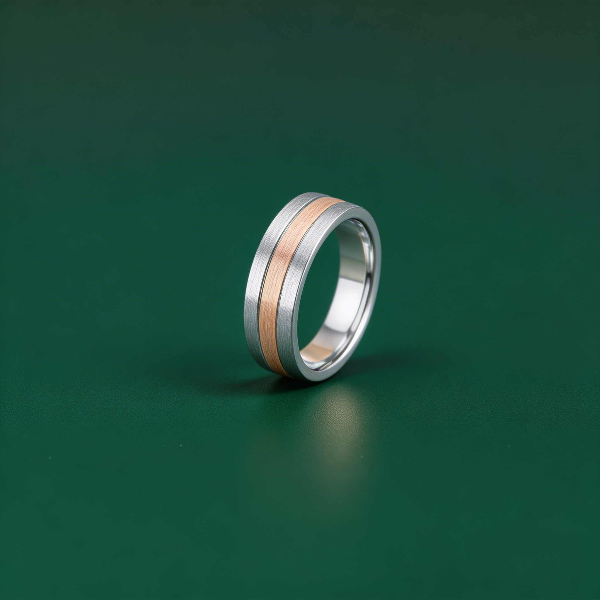 Palladium 950 with 9ct Rose Gold Inlay Flat Court Shape Matt 6mm Wedding Ring