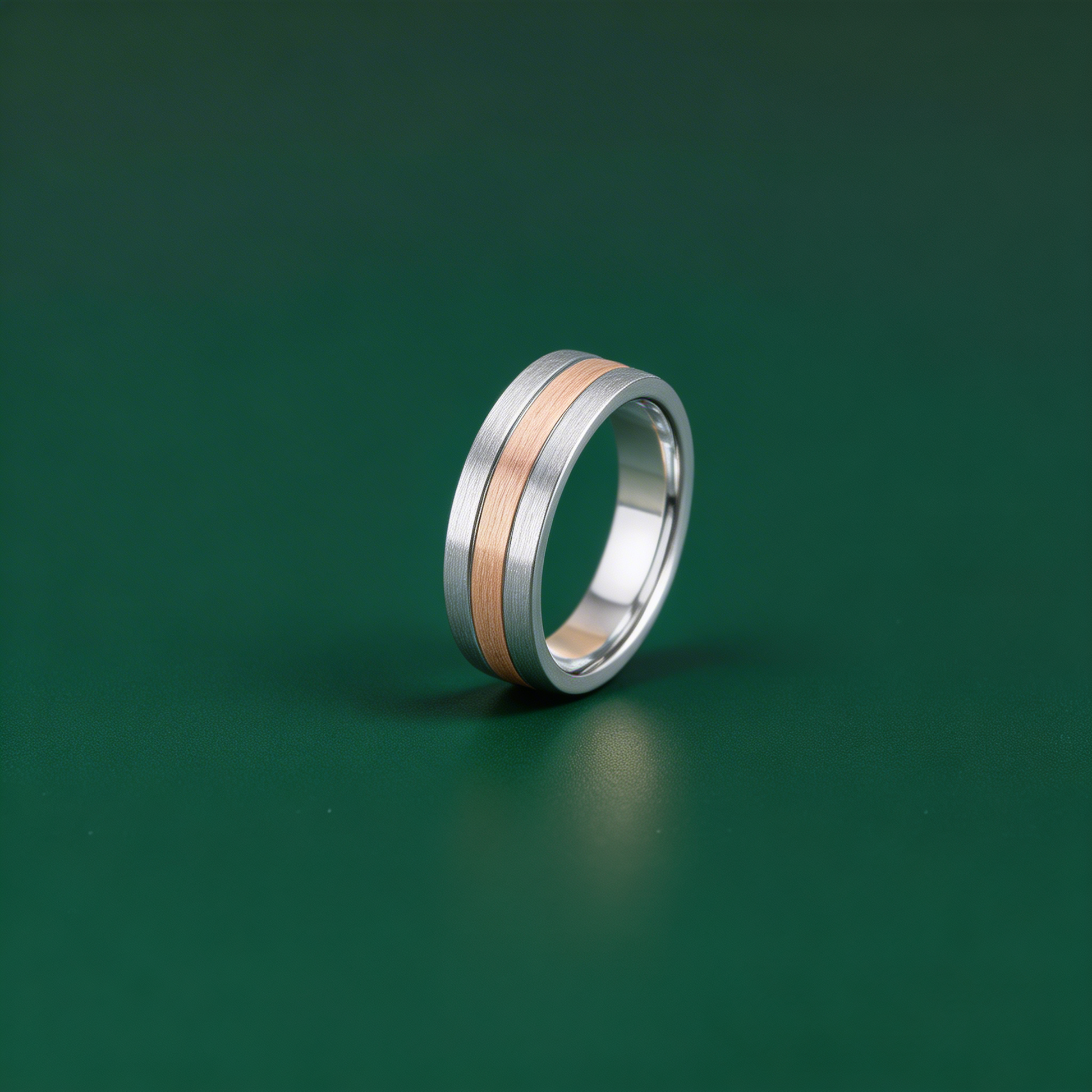 Palladium 950 with 9ct Rose Gold Inlay Flat Court Shape Matt 6mm Wedding Ring