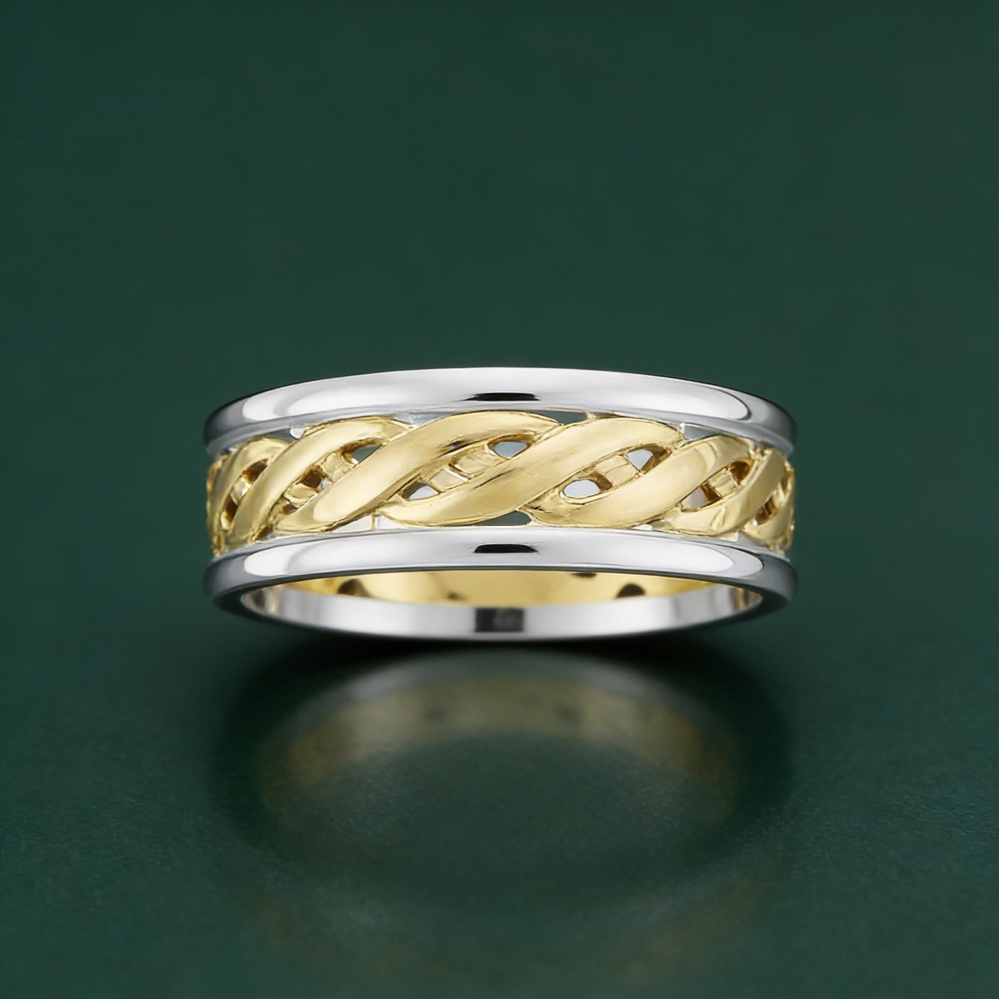9ct White & Yellow Gold 6mm Celtic Wedding Ring