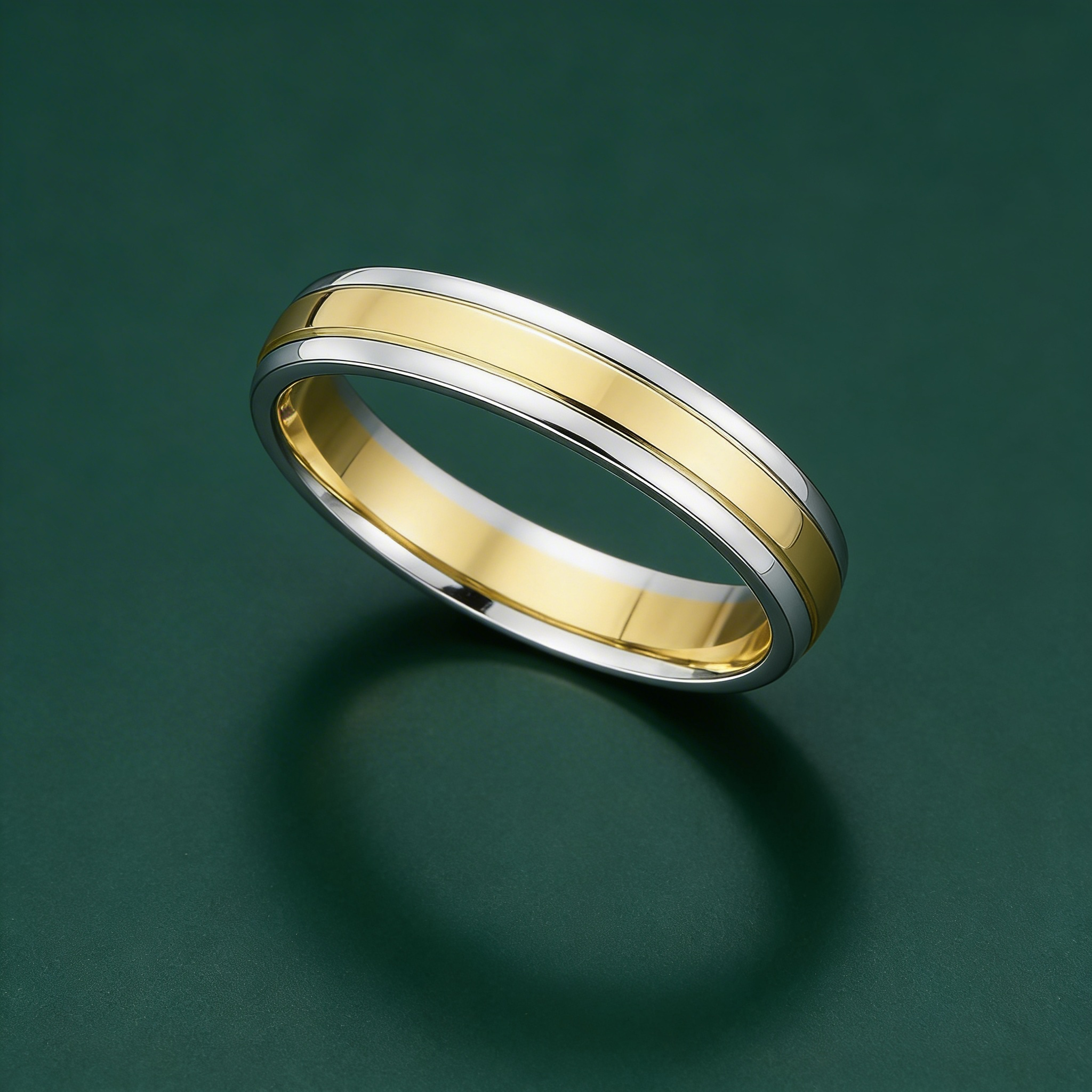 18ct White & Yellow Gold Court Shape 5mm Wedding Ring