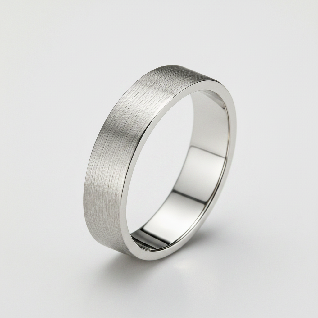 Palladium 950 Light Flat Court Matt Finish 6mm Wedding Ring
