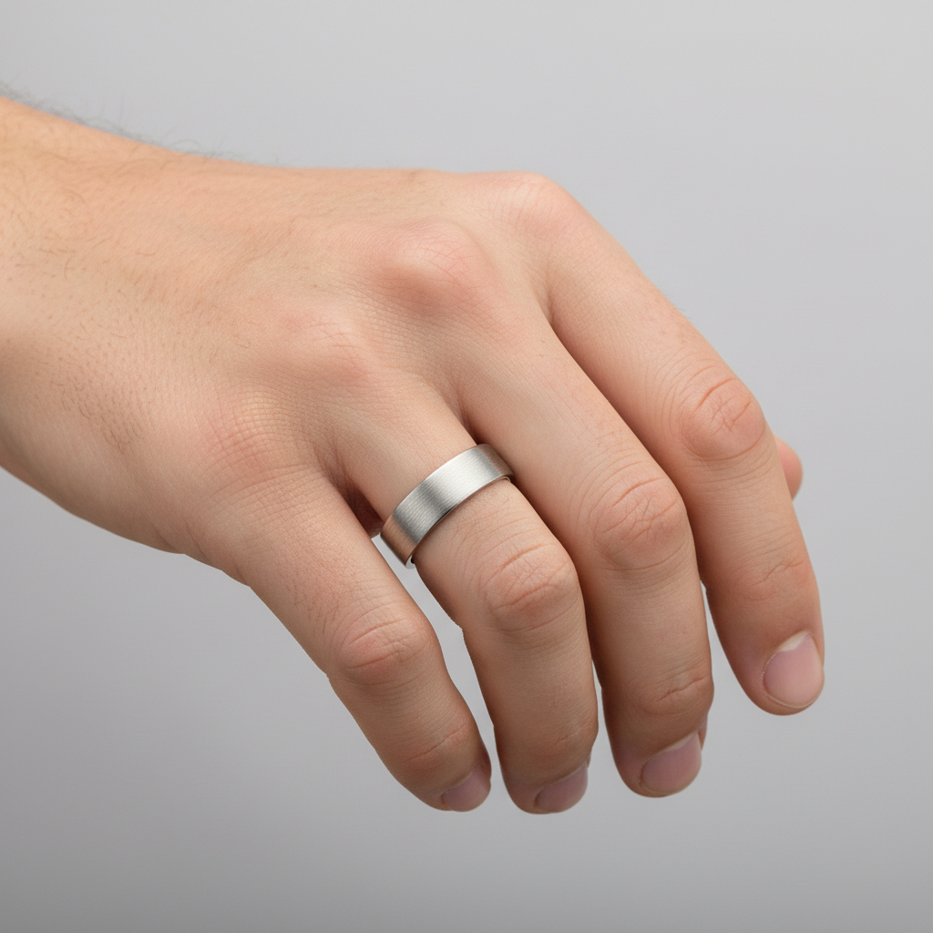 Palladium 950 Light Flat Court Matt Finish 6mm Wedding Ring