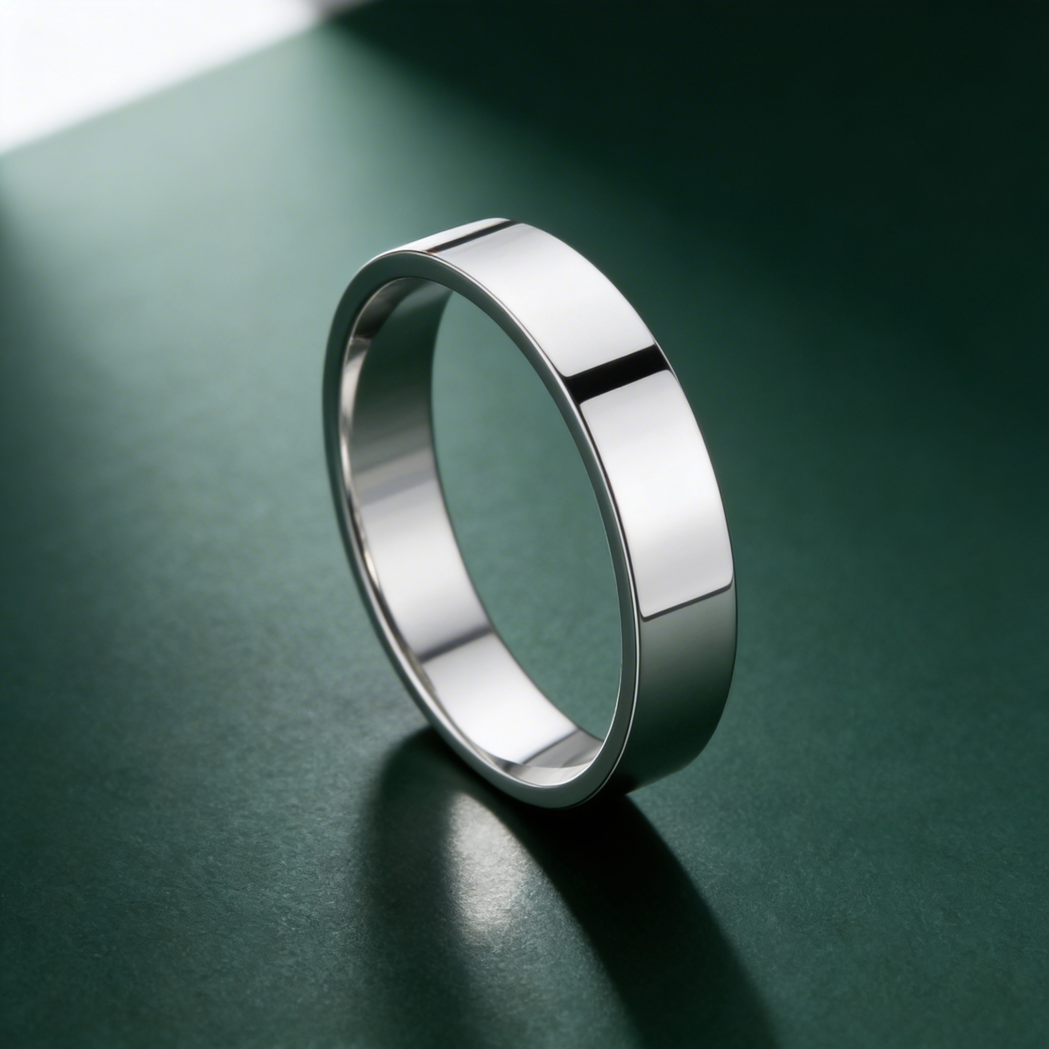 Silver Heavy Flat Court Shape 3mm Wedding Ring