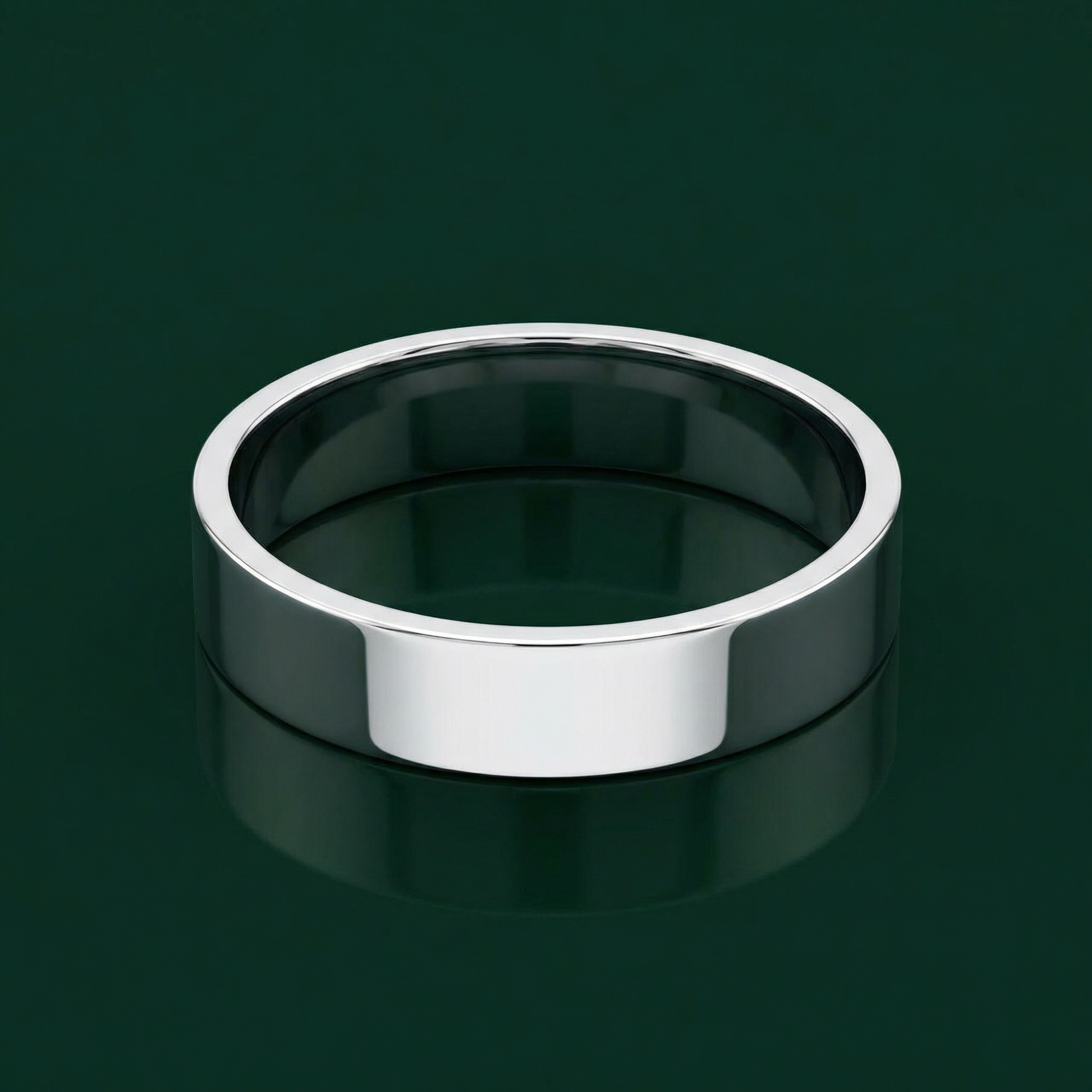 Silver Heavy Flat Court Shape 3mm Wedding Ring