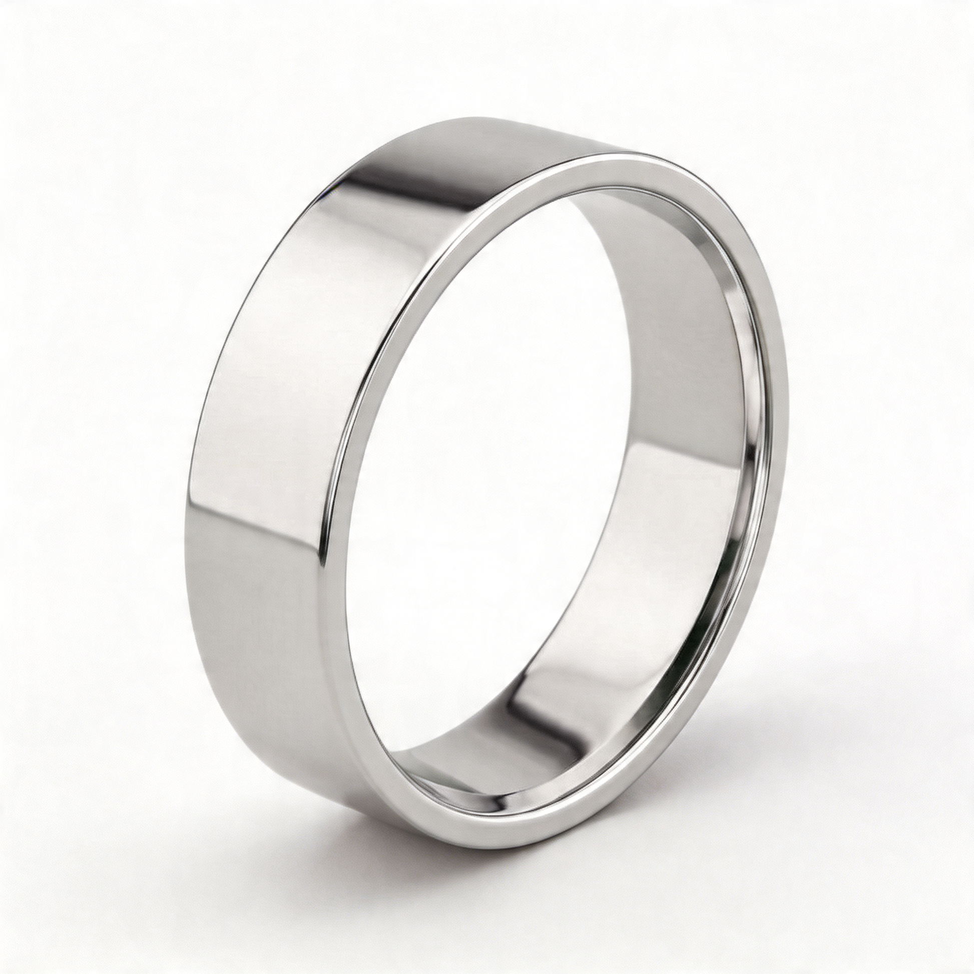 Silver Heavy Flat Court Shape 6mm Wedding Ring