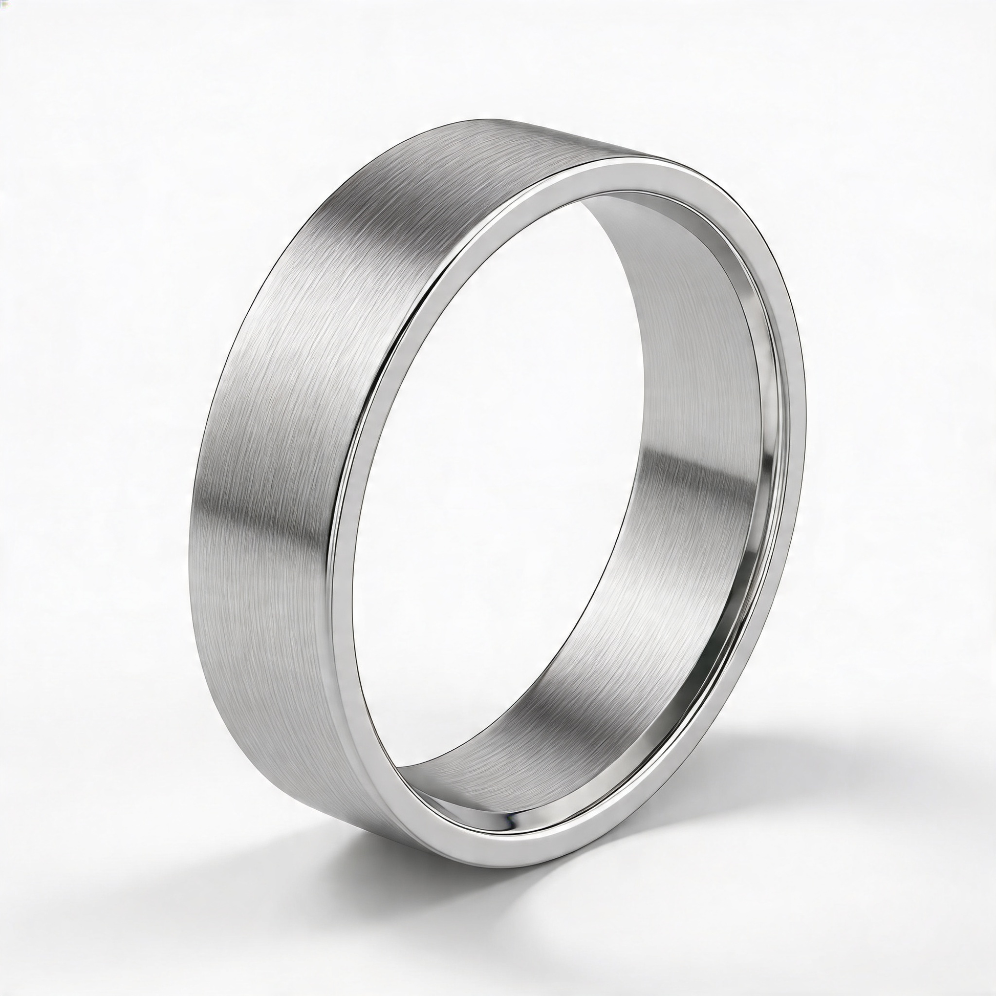 Silver Heavy Flat Court Matt Finish 6mm Wedding Ring