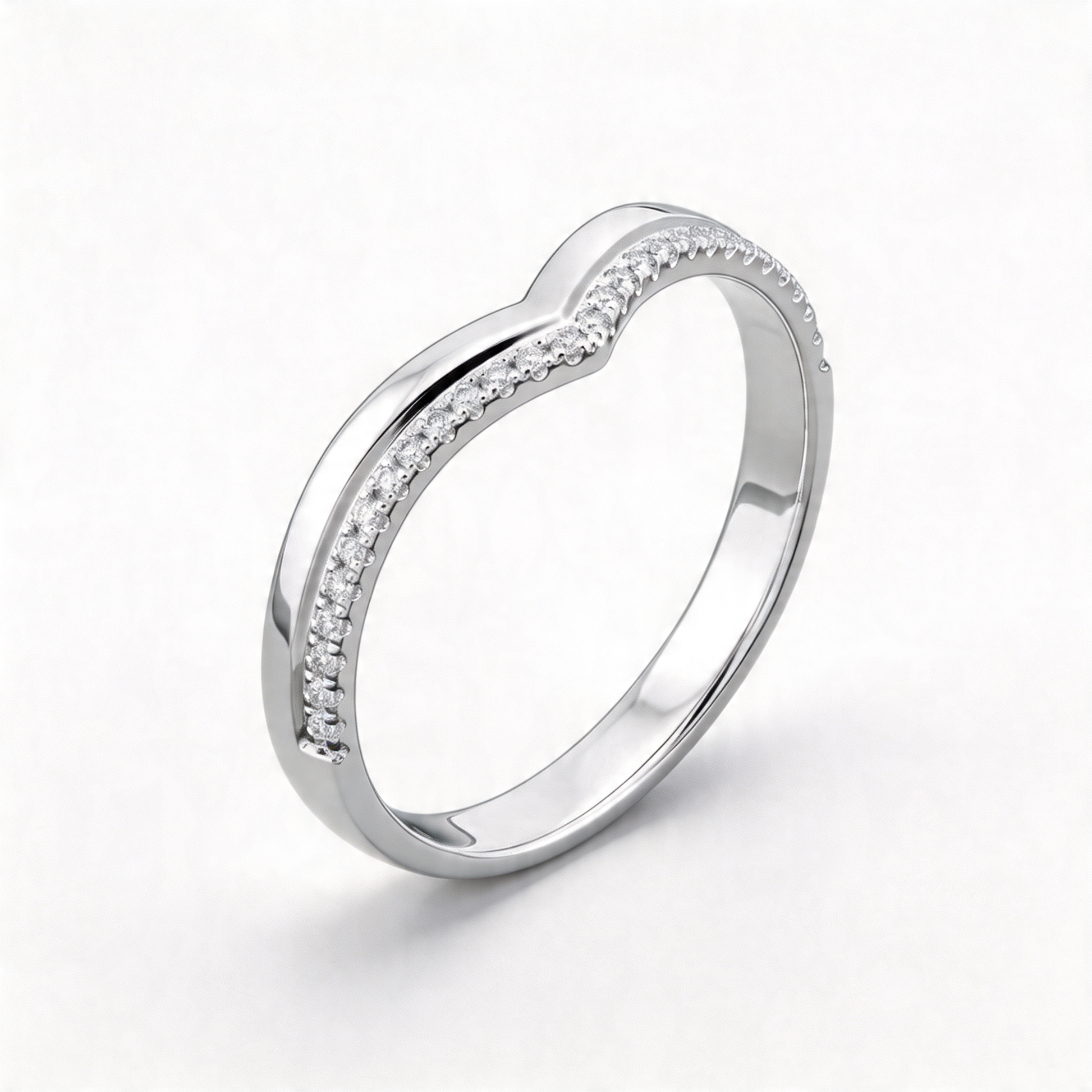 Platinum Side set with 0.15ct Diamond 3mm Eternity Wishbone Ring Platinum Side set with 0.15ct Diamond 3mm Eternity Wishbone Ring