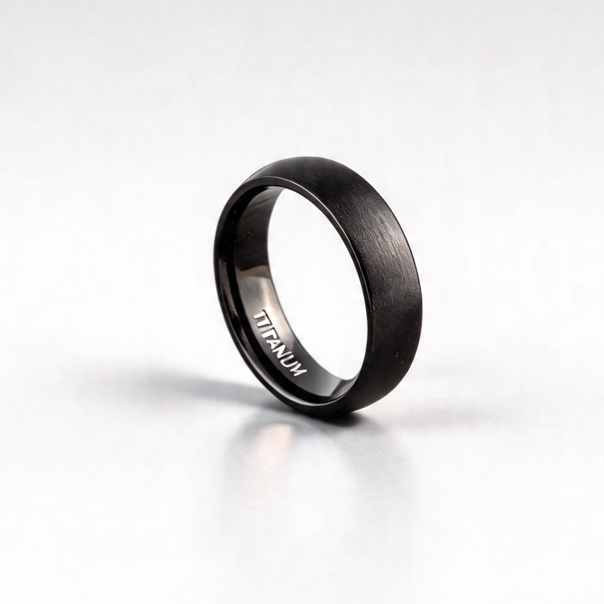 Black Titanium Matt 6mm Court Shape Wedding Ring