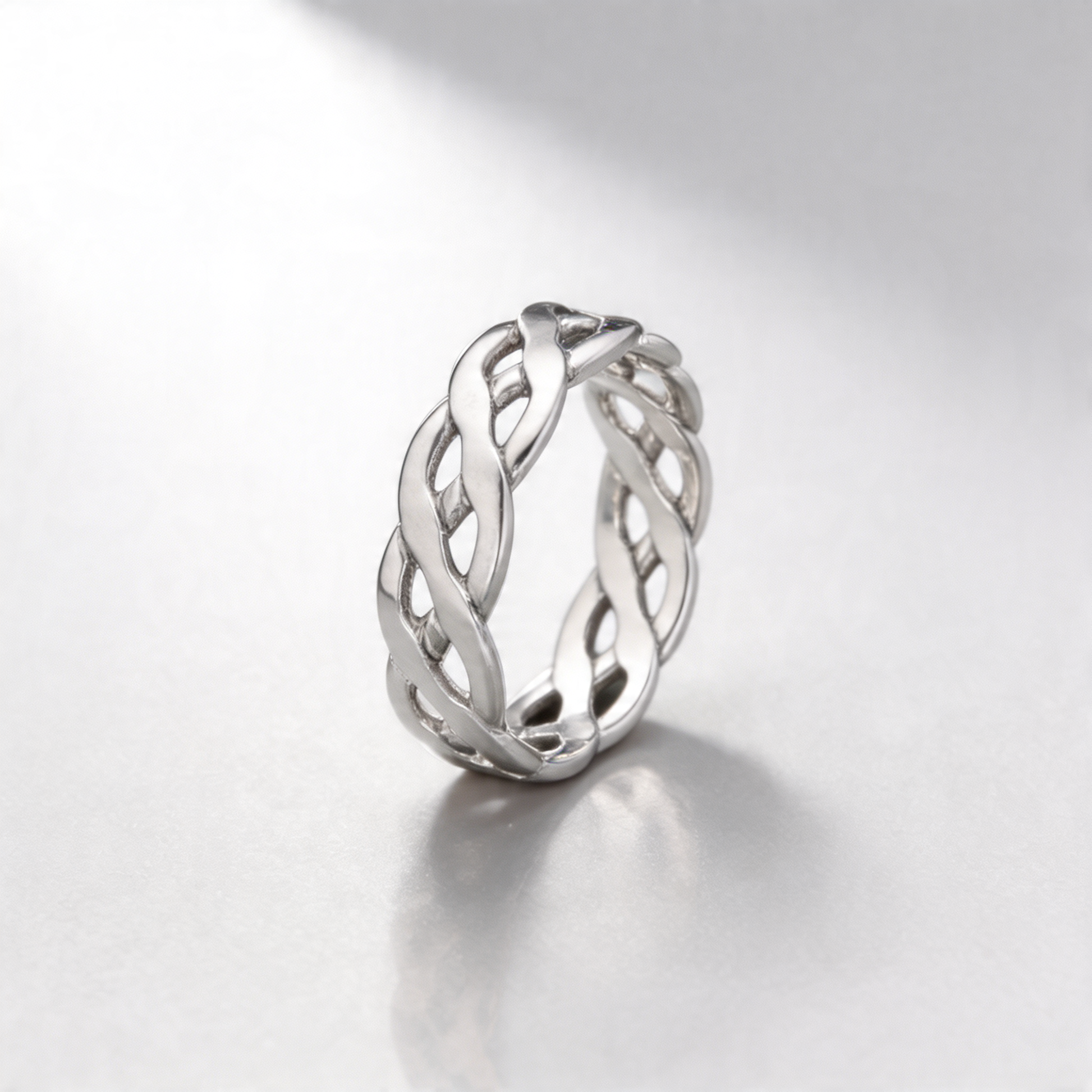 9ct White Gold 6mm Celtic Wedding Ring
