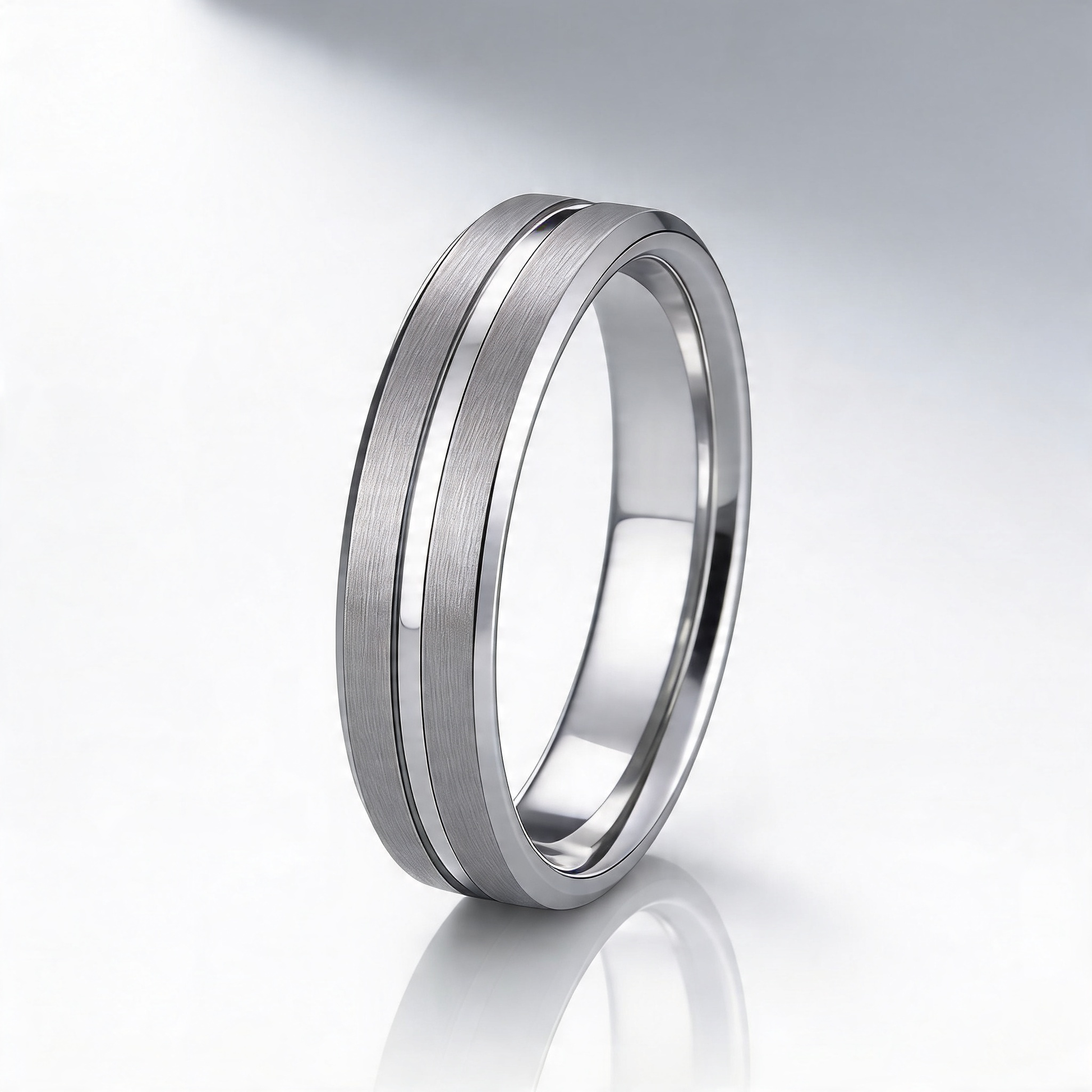 5mm Tungsten Matt and Polished Wedding Ring