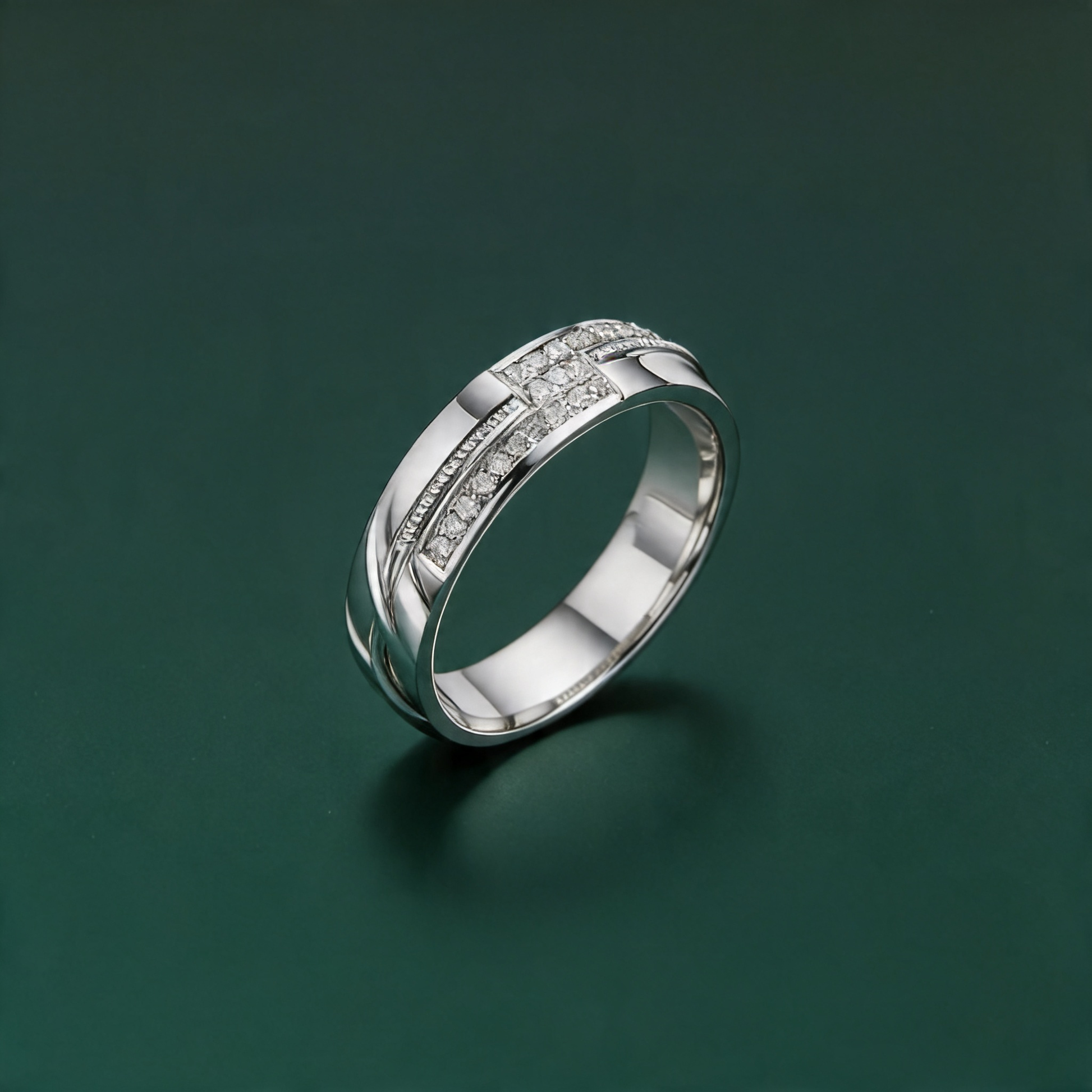 9ct White Gold 0.12 carat Diamond Designed 6mm Wedding Ring