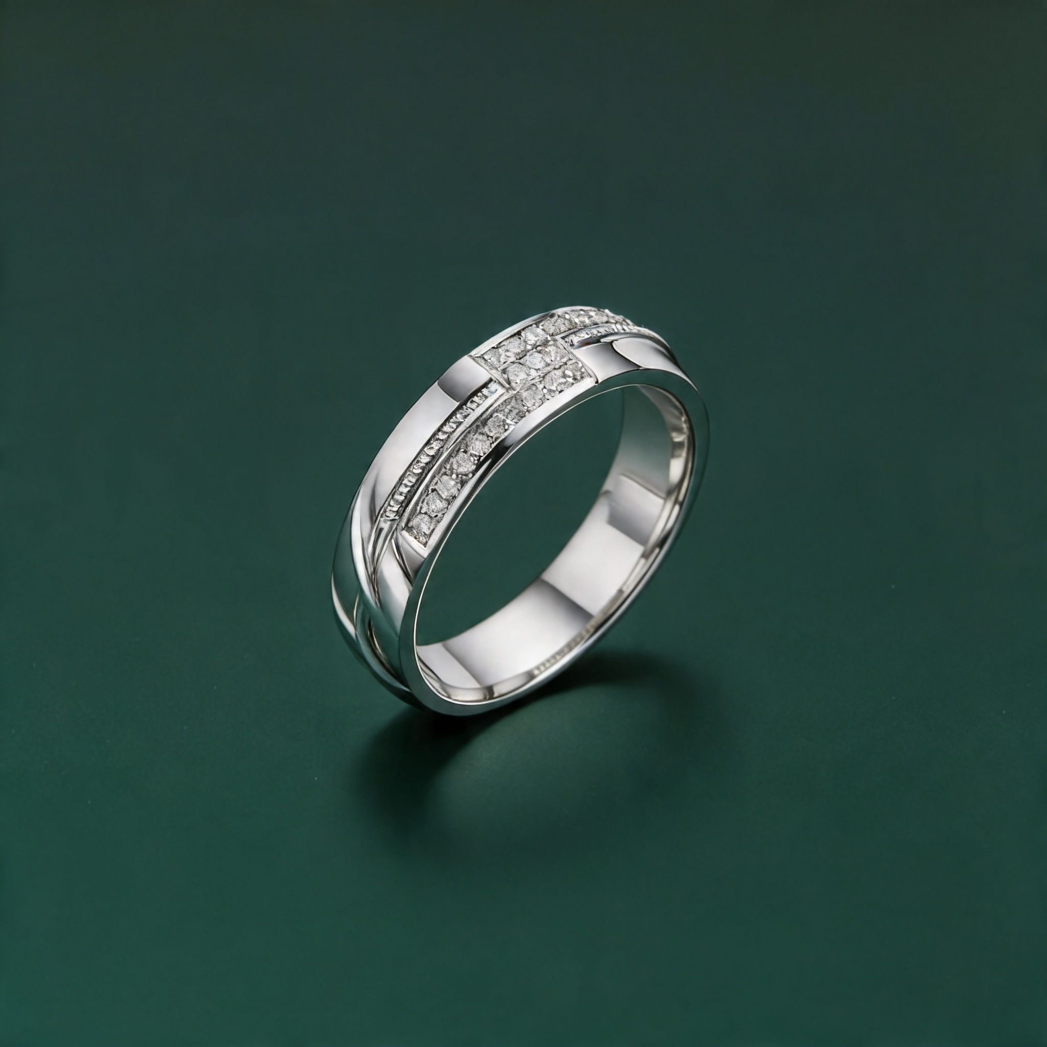 9ct White Gold 0.12 carat Diamond Designed 6mm Wedding Ring