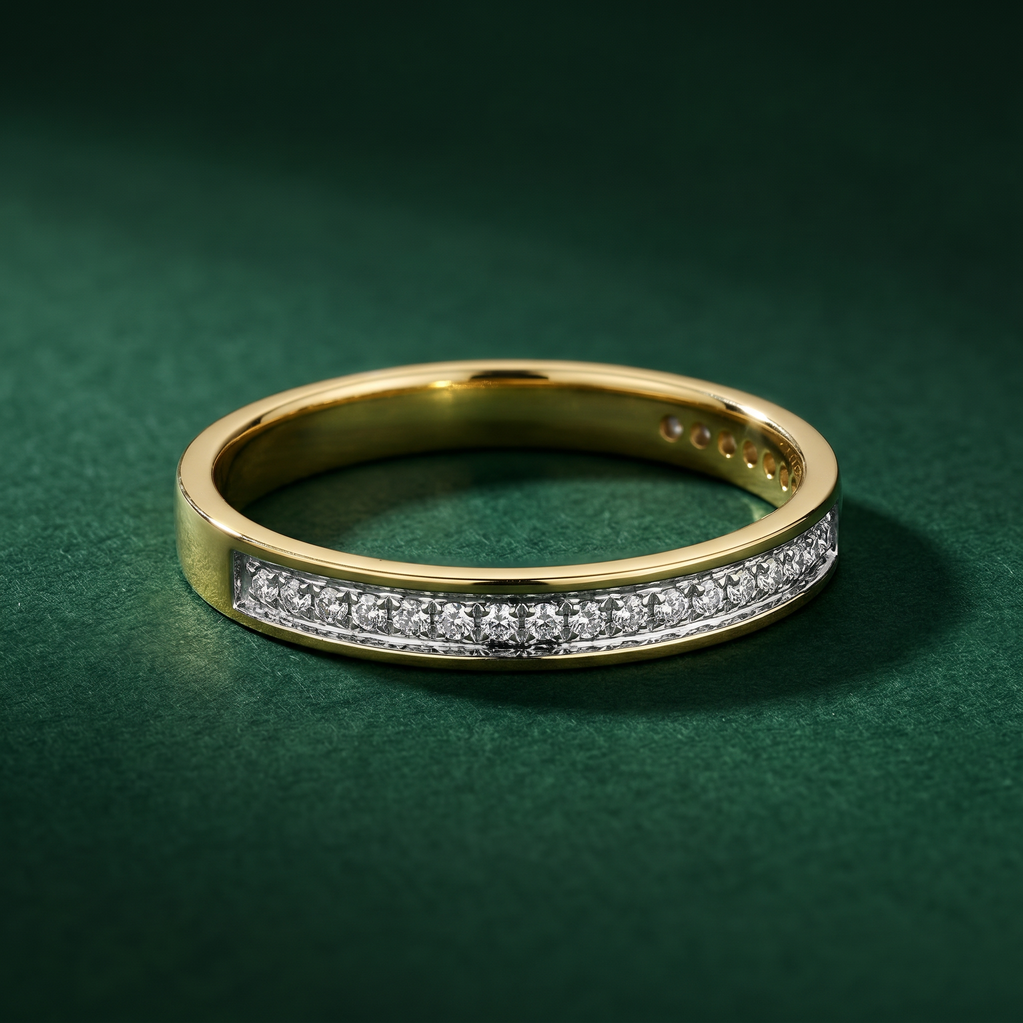9ct Yellow Gold Round 0.15 carat Diamond Eternity 3mm Wedding Ring