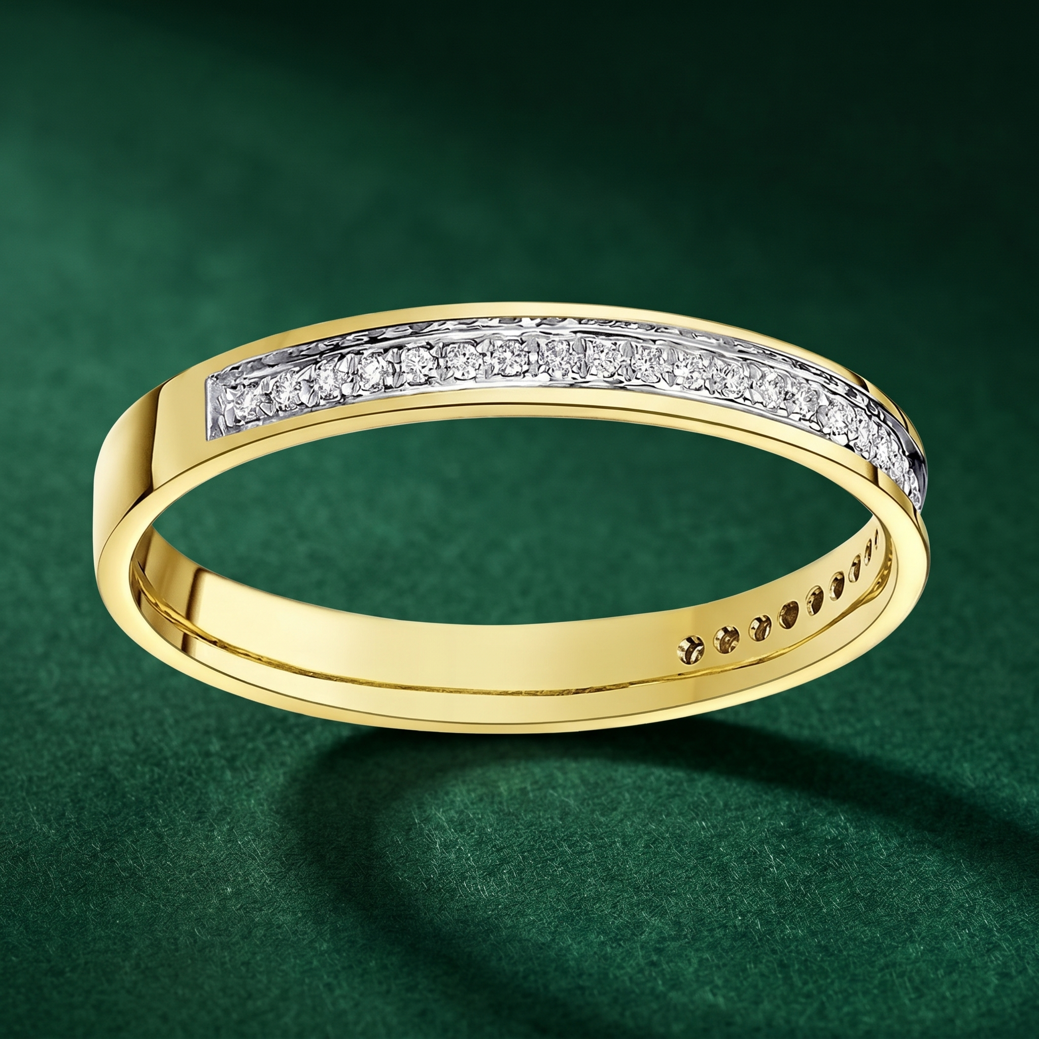 9ct Yellow Gold Round 0.15 carat Diamond Eternity 3mm Wedding Ring