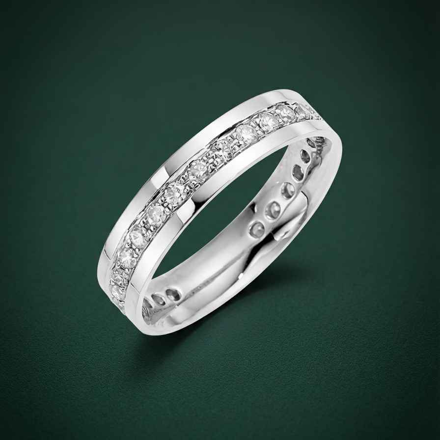 9ct White Gold 0.50 carat Diamond Eternity 4.5mm Wedding Ring