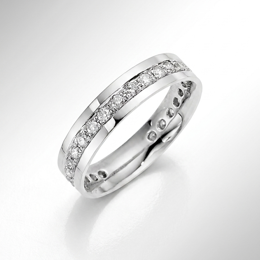 9ct White Gold 0.50 carat Diamond Eternity 4.5mm Wedding Ring