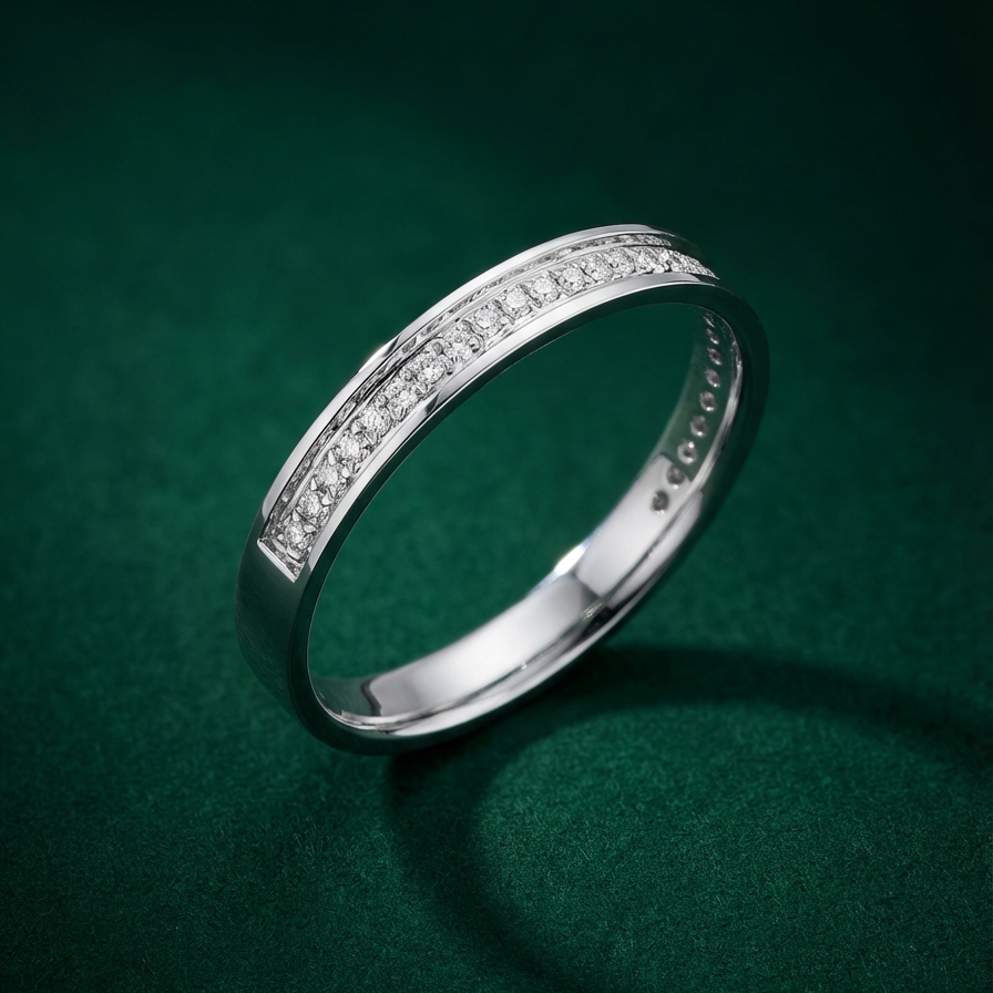 18ct White Gold 0.25 carat Diamond Eternity 3.5mm Wedding Ring