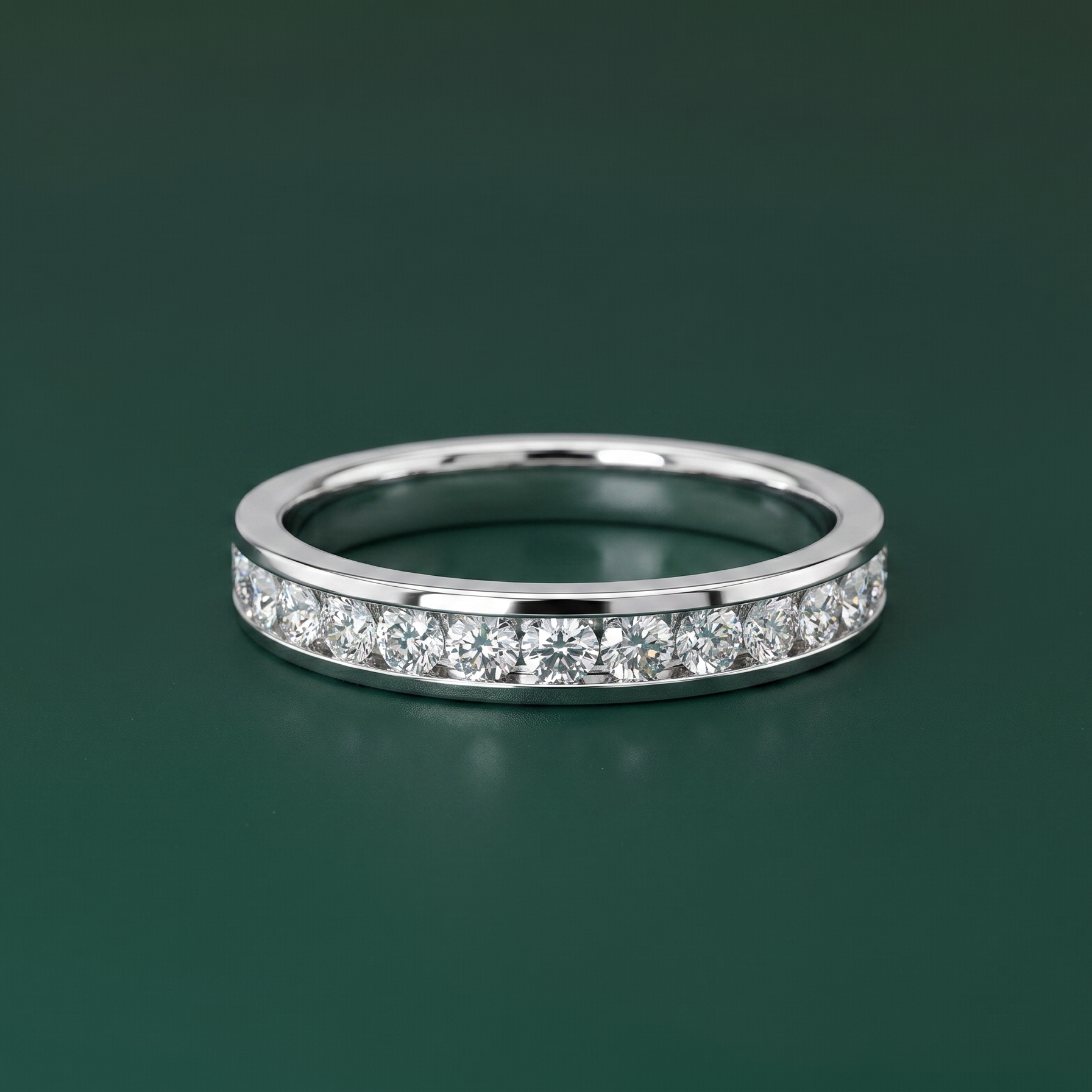 9ct White Gold 0.25 carat Diamond Eternity 3.5mm Wedding Ring