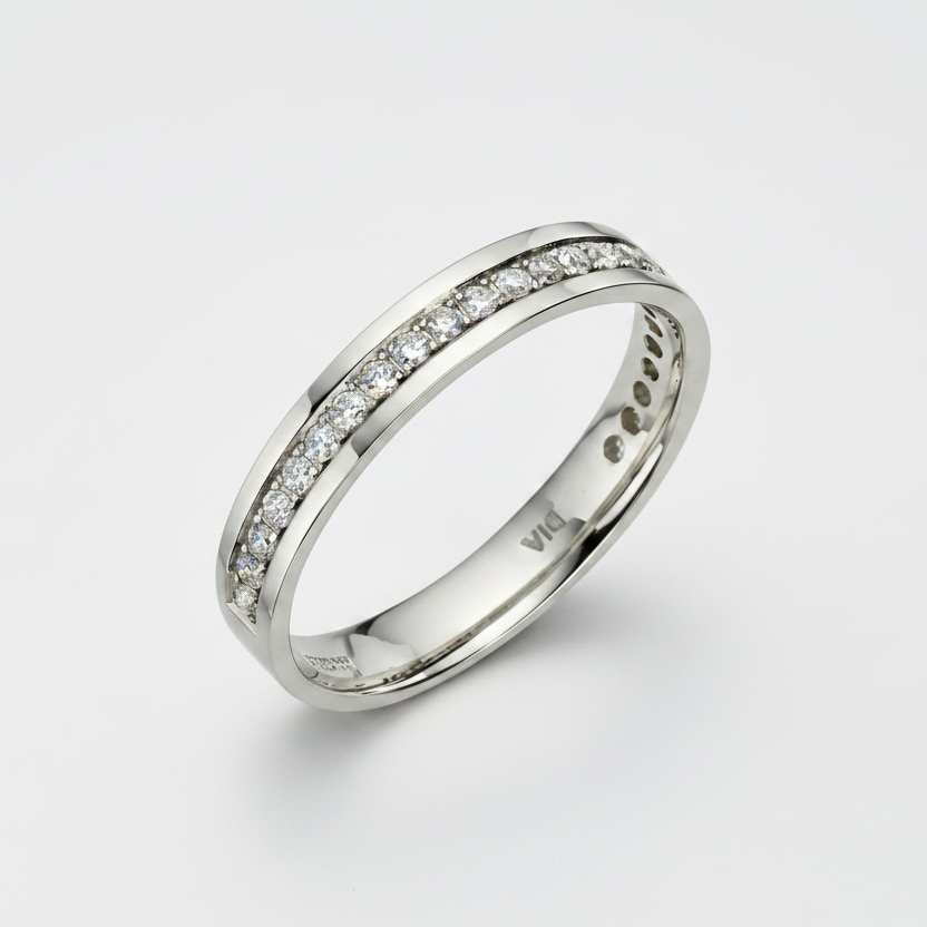 9ct White Gold 0.25 carat Diamond Eternity 3.5mm Wedding Ring