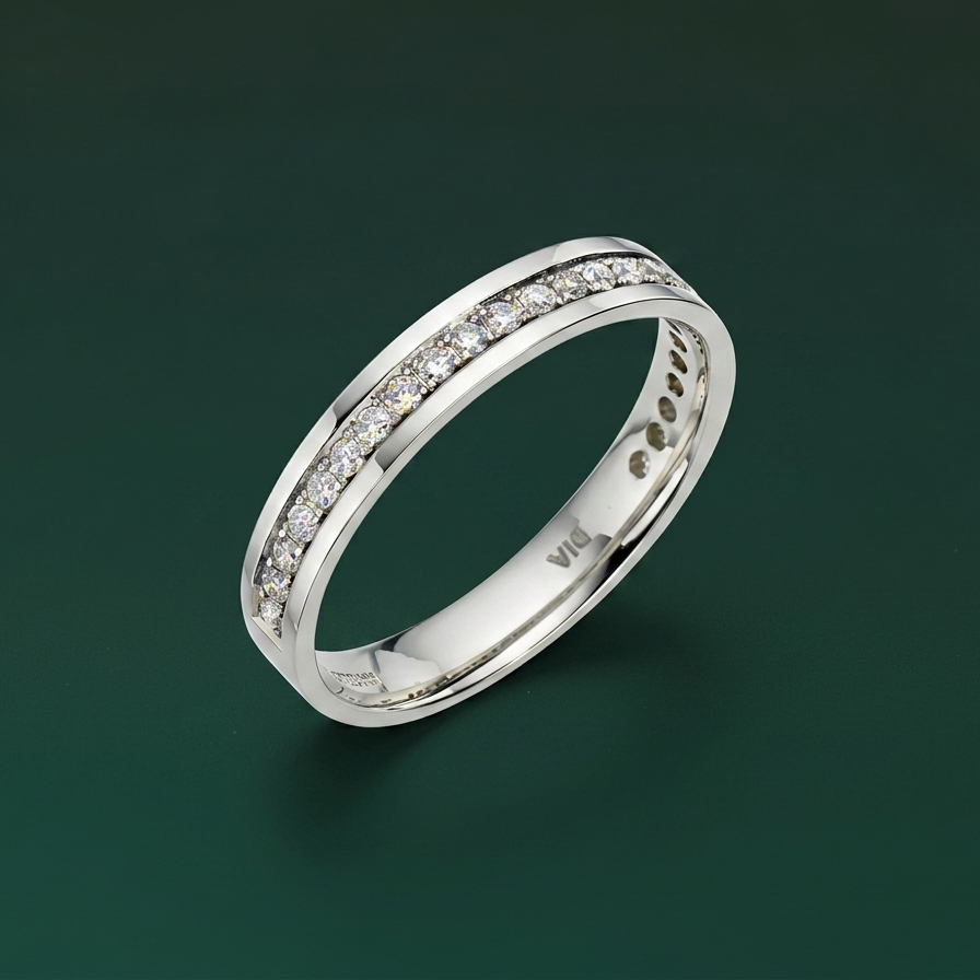 9ct White Gold 0.25 carat Diamond Eternity 3.5mm Wedding Ring