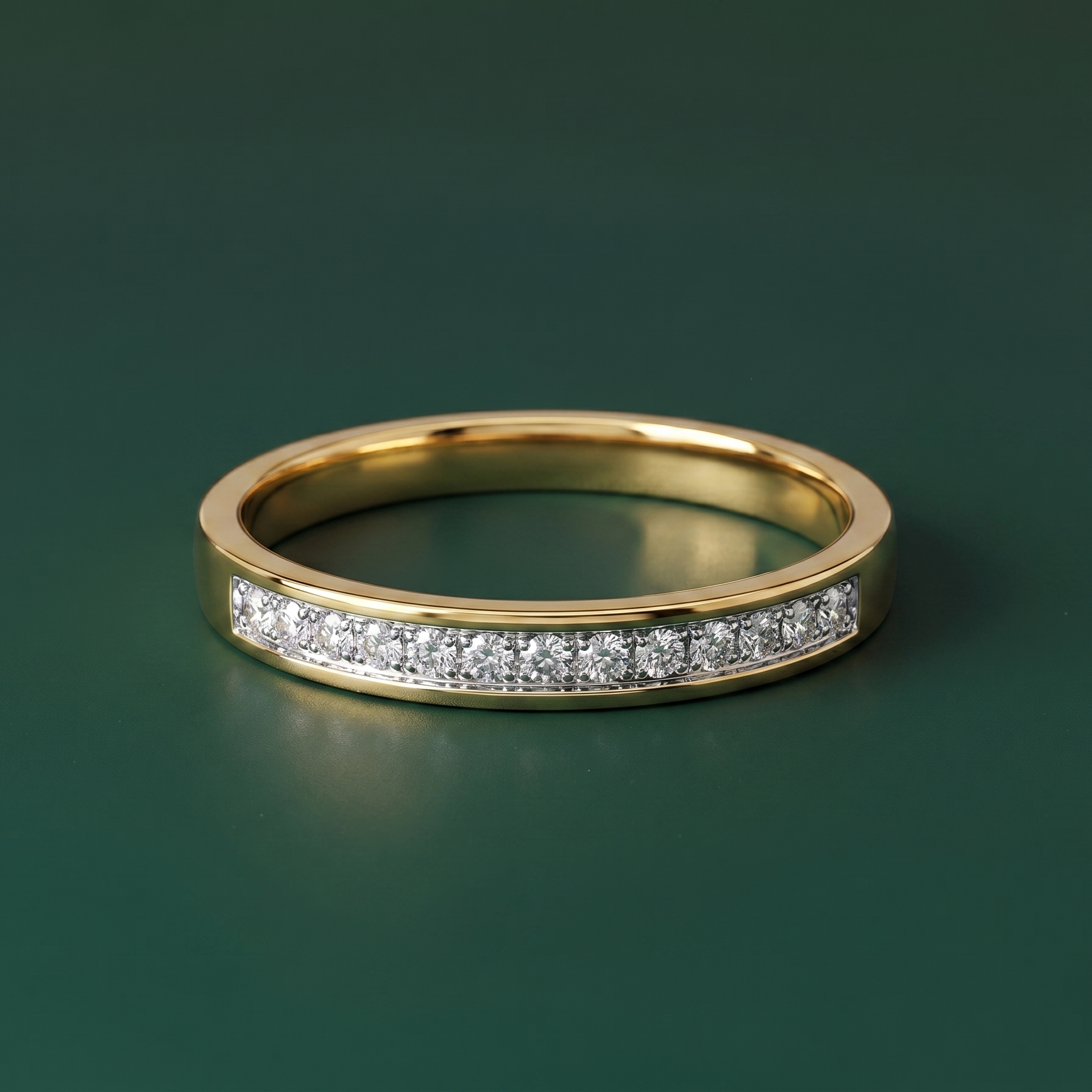 18ct Yellow Gold Round 0.15 carat Diamond Eternity 3mm Wedding Ring
