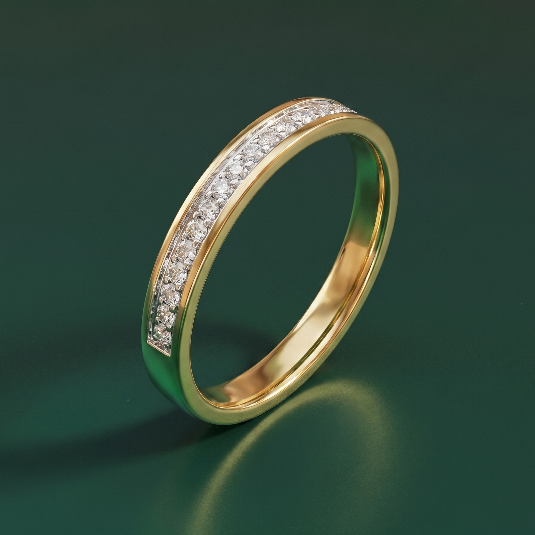 18ct Yellow Gold Round 0.15 carat Diamond Eternity 3mm Wedding Ring