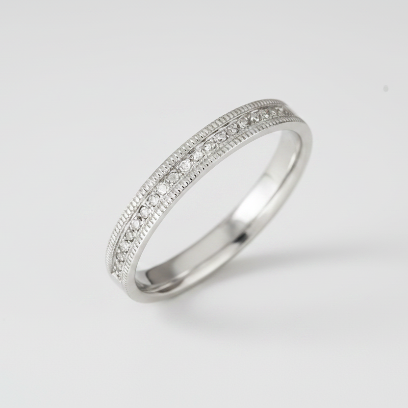 18ct White Gold 0.10 carat Diamond 3mm Wedding Ring