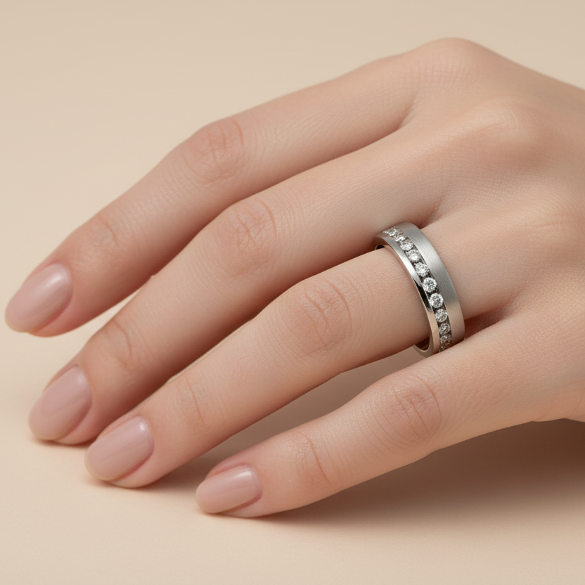 18ct White Gold 0.25 carat Diamond Eternity 4mm Wedding Ring