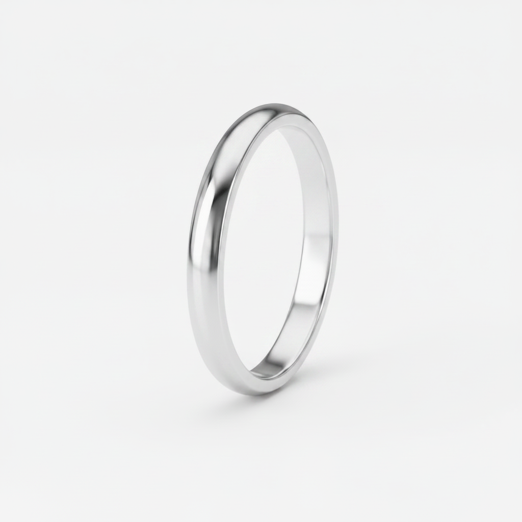 Platinum Light Court Shape 2mm Wedding Ring