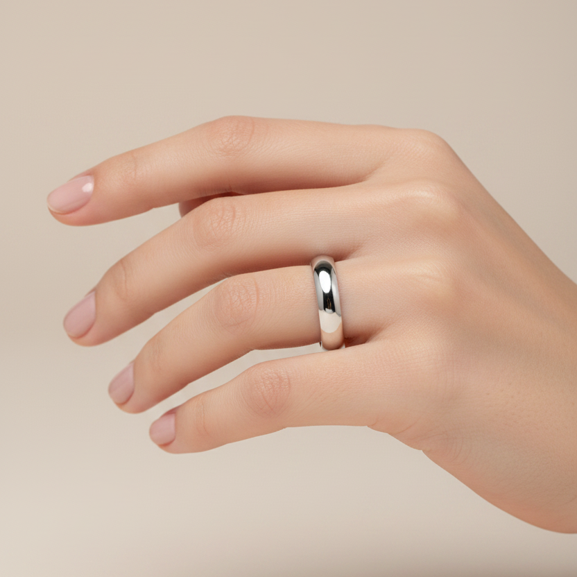 18ct White Gold Light D 4mm Wedding Ring