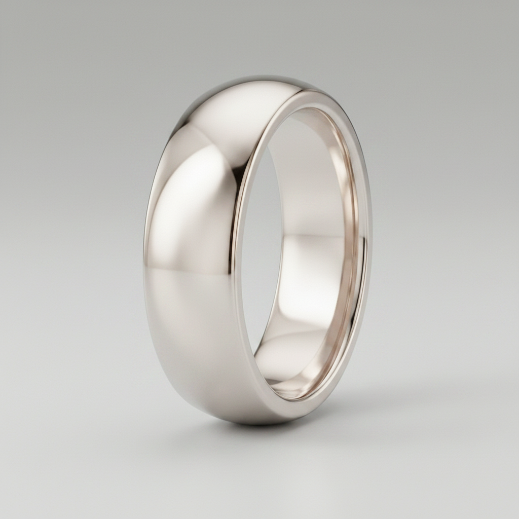 Silver Heavy Court Shape 6mm Wedding Ring